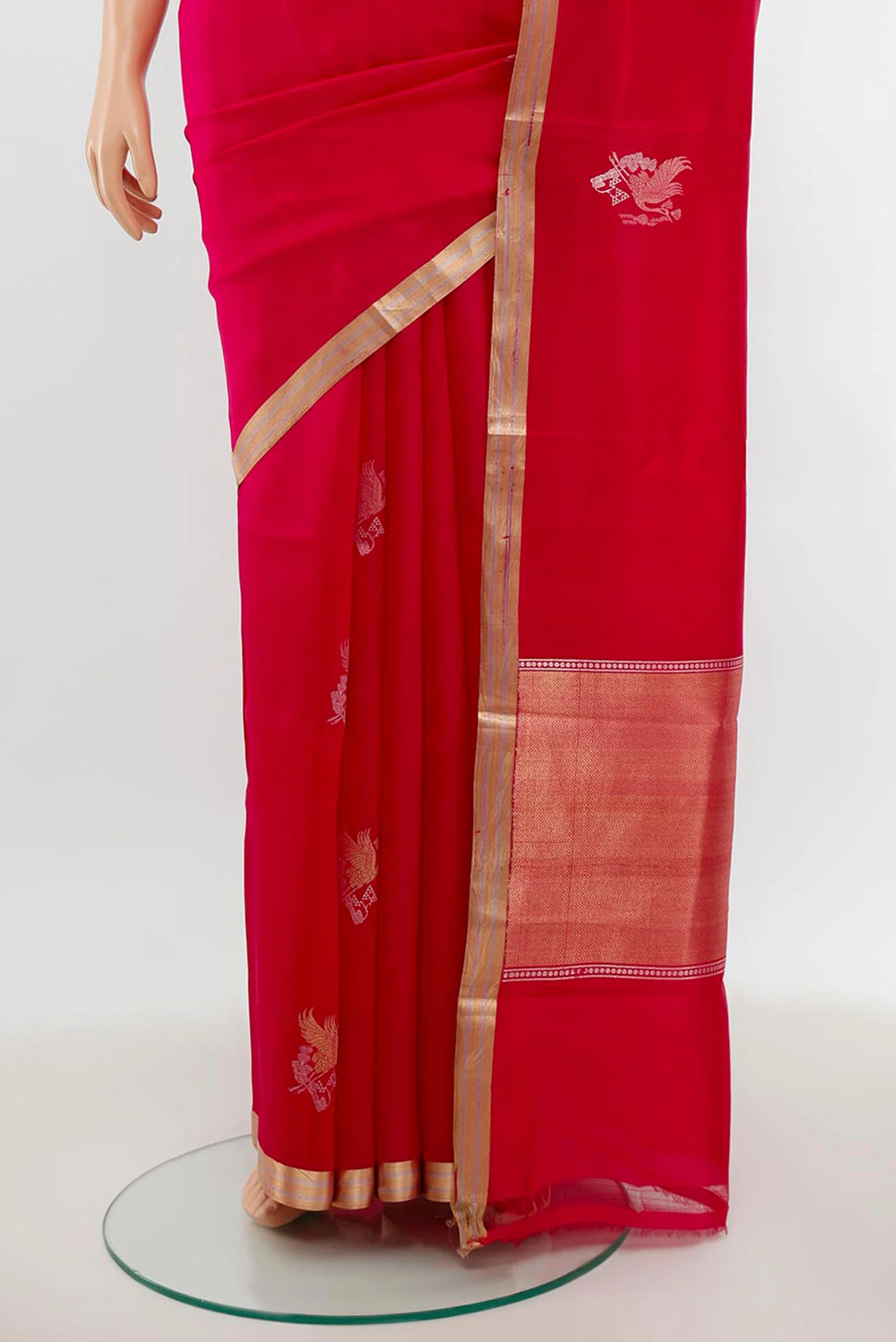 Pink Banarasi Silk Saree - Image 3