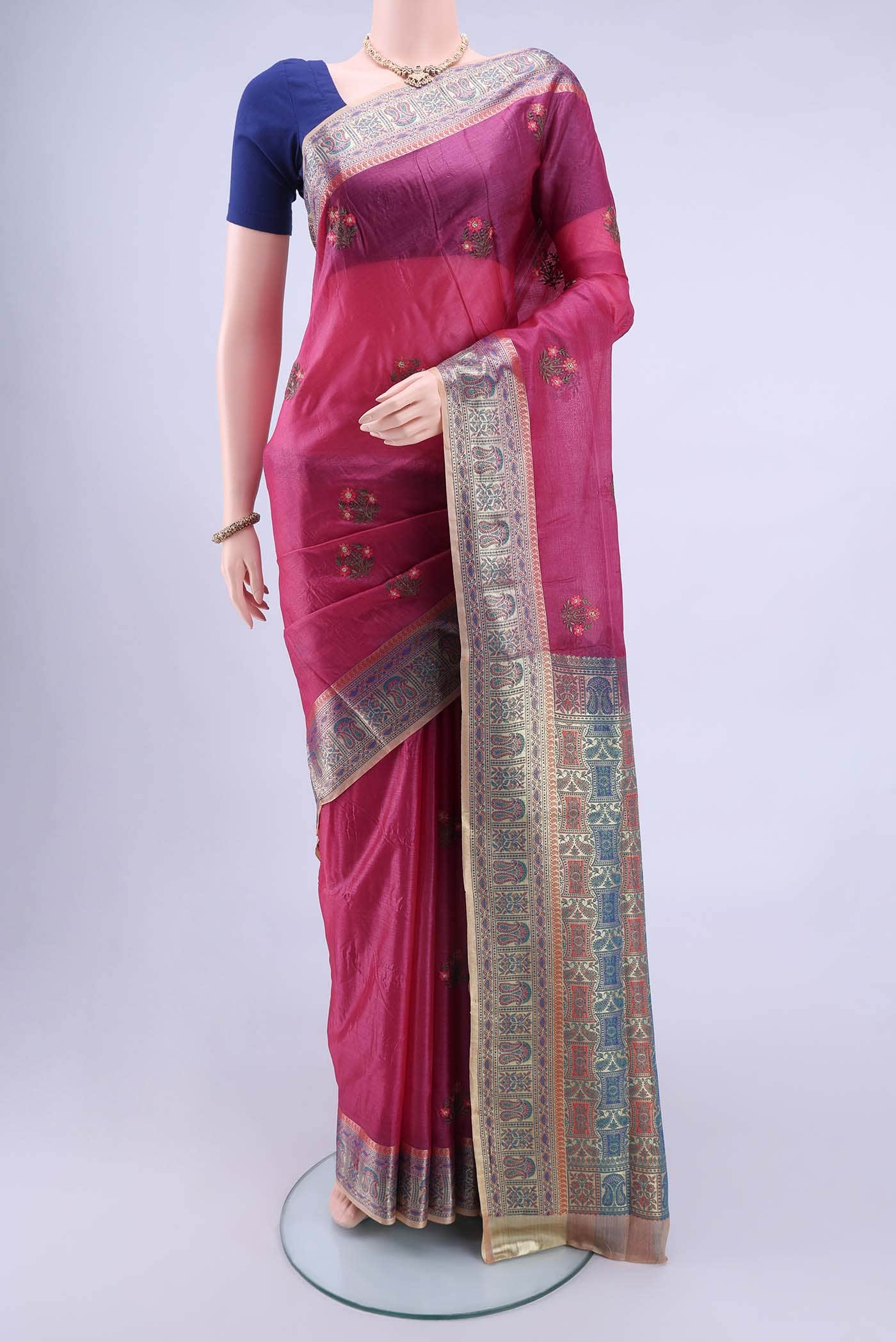 Rani Pink Banarasi Silk Saree