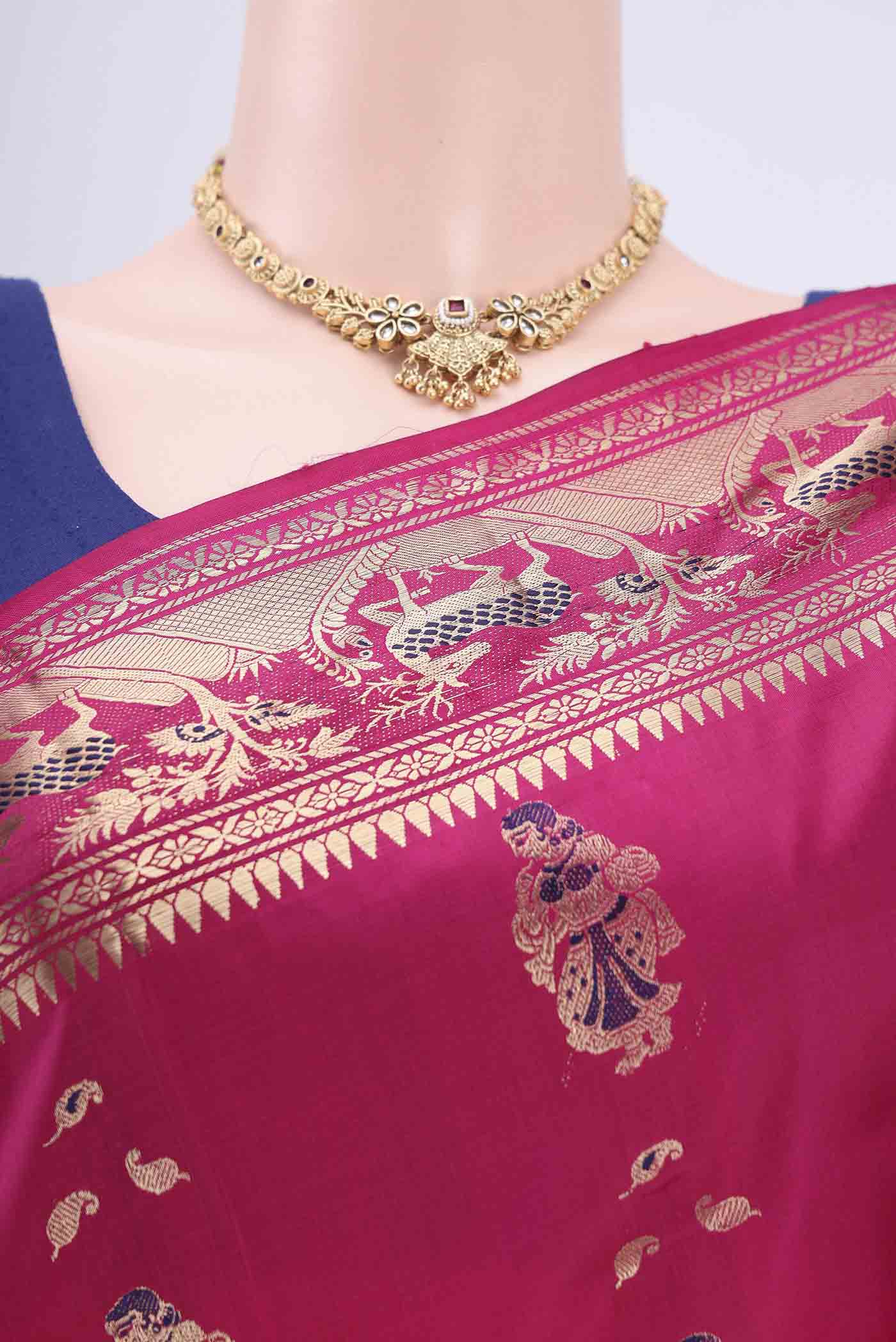 Pink Baluchari Silk Saree - Image 2