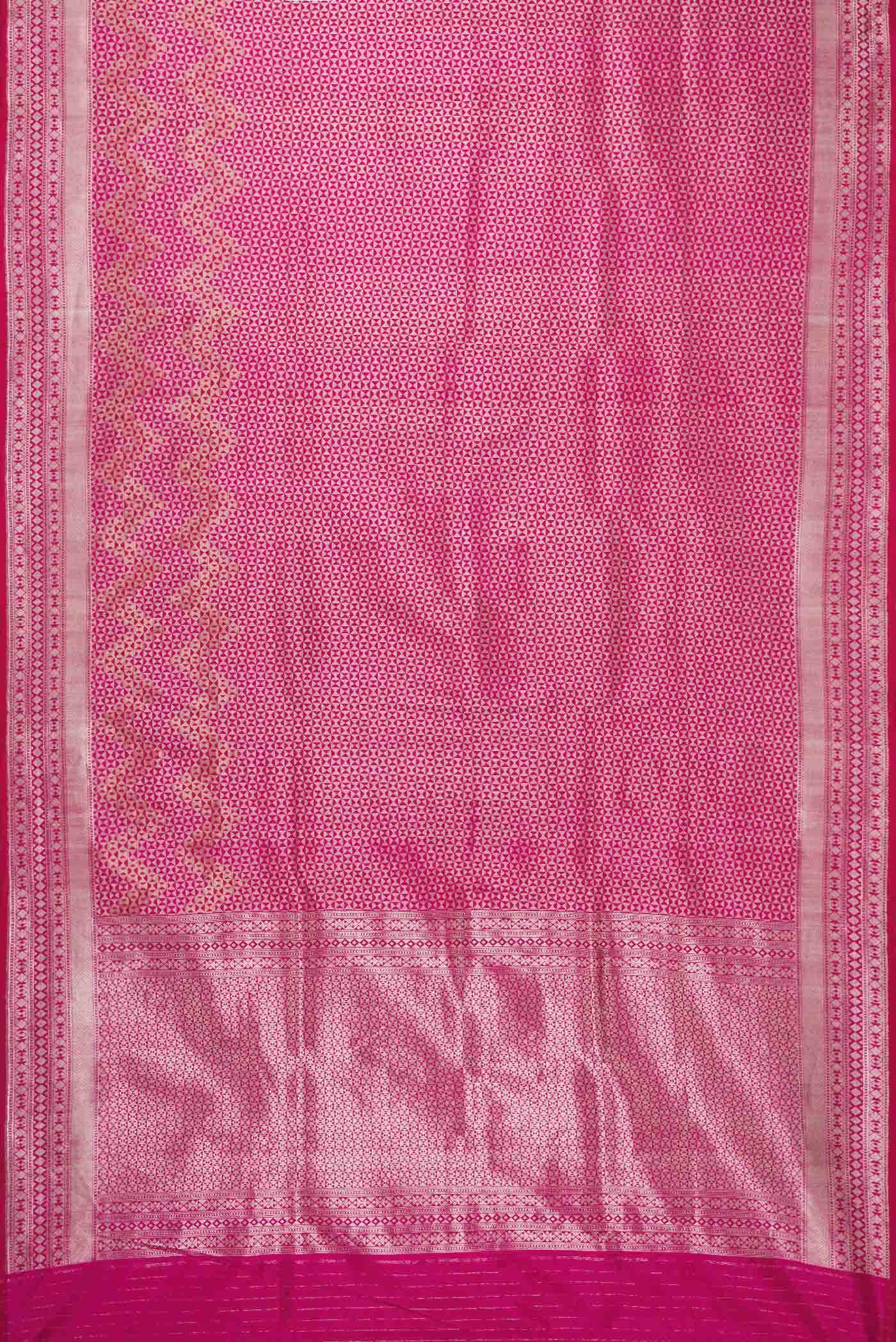 Rani Pink Dual Tone Banarasi Silk Saree - Image 10