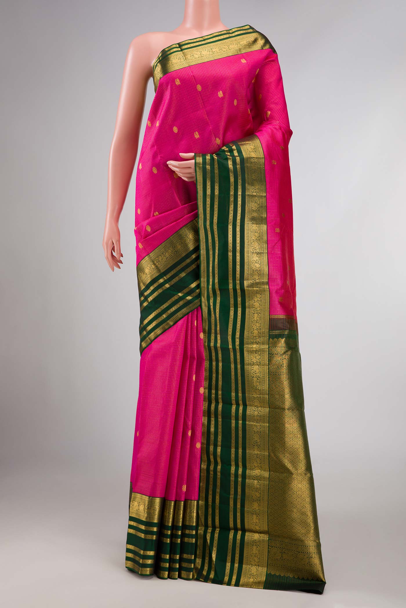 Rani Pink Dual Tone Soft Silk Saree