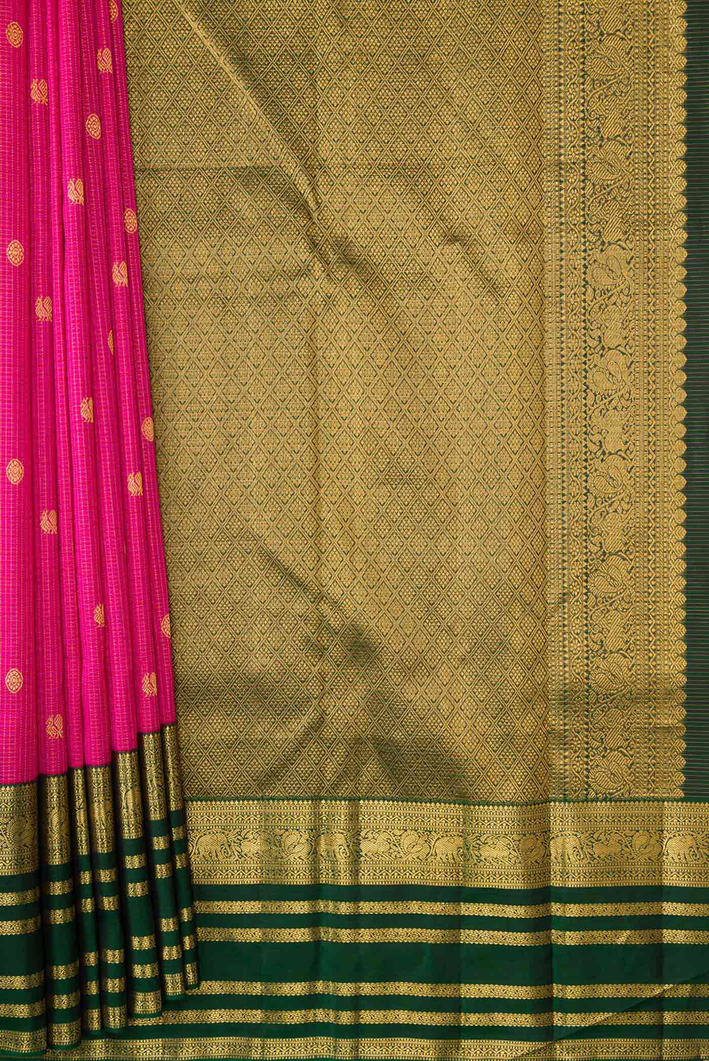 Rani Pink Dual Tone Soft Silk Saree - Image 4