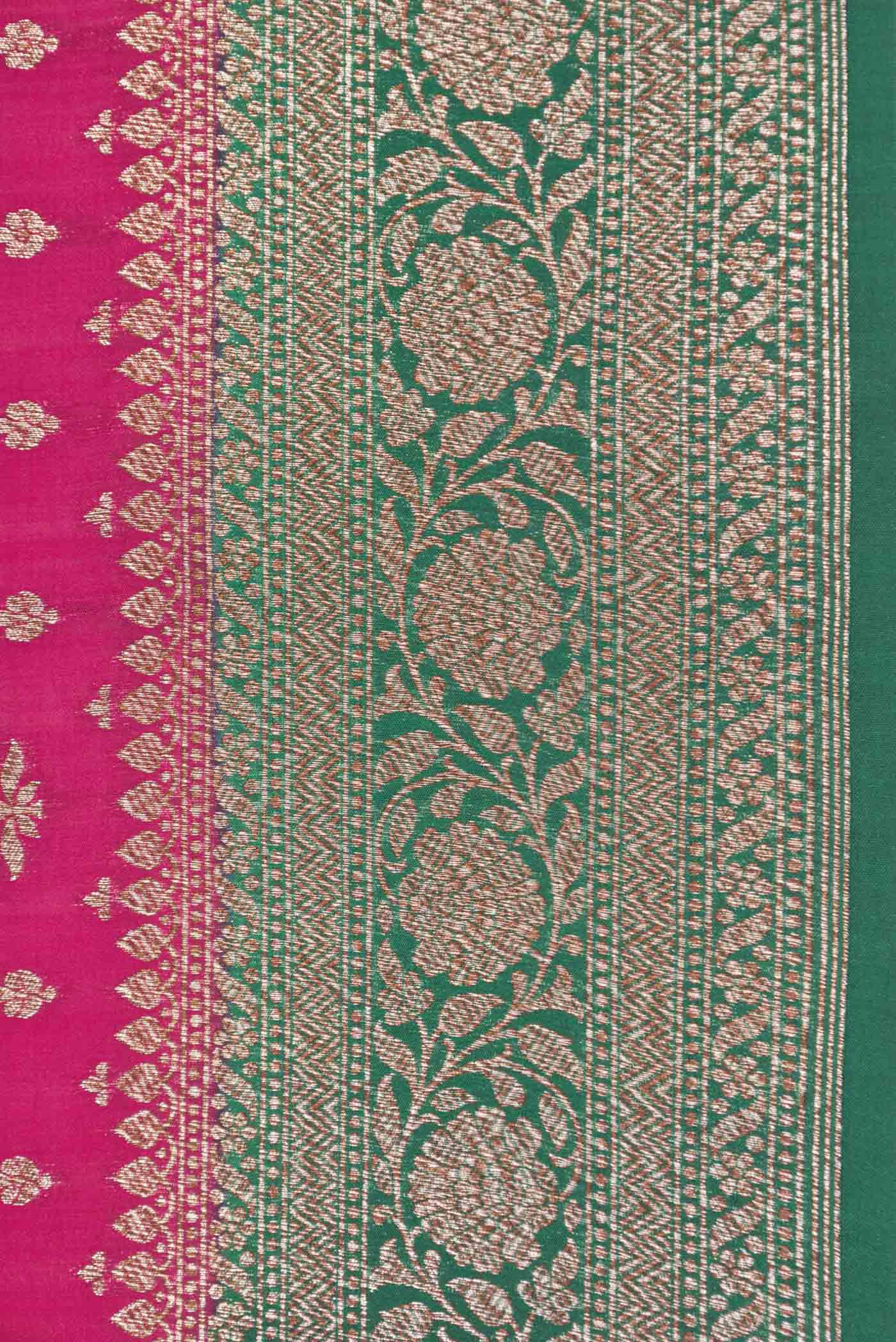 Rani Pink Dual Tone Tussar Silk Saree - Image 3