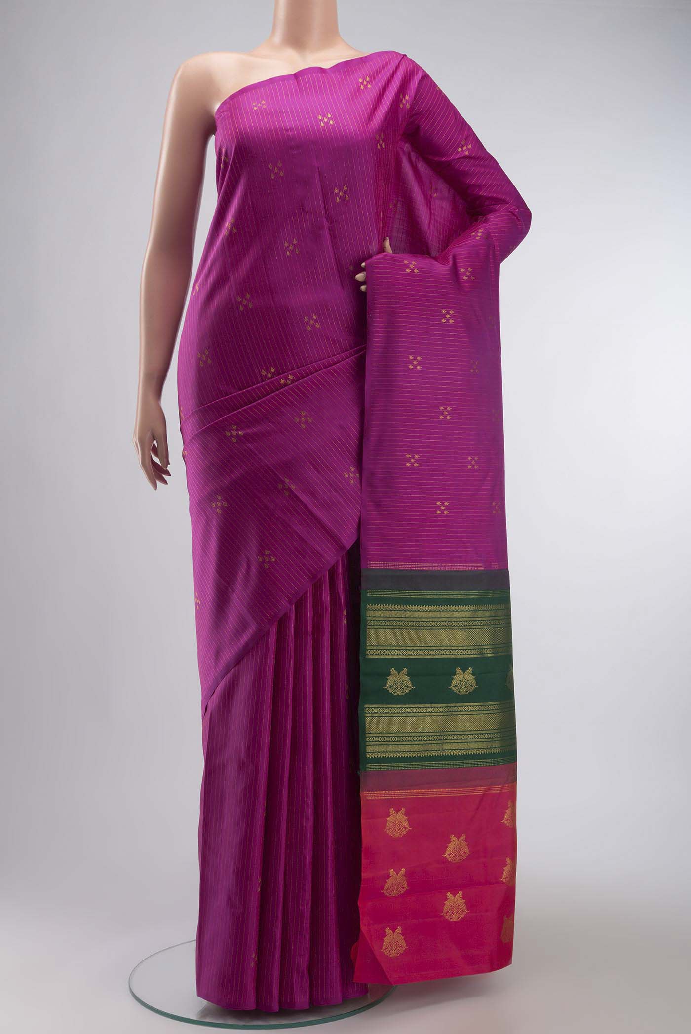 Rani Pink Kanjivaram Silk Saree