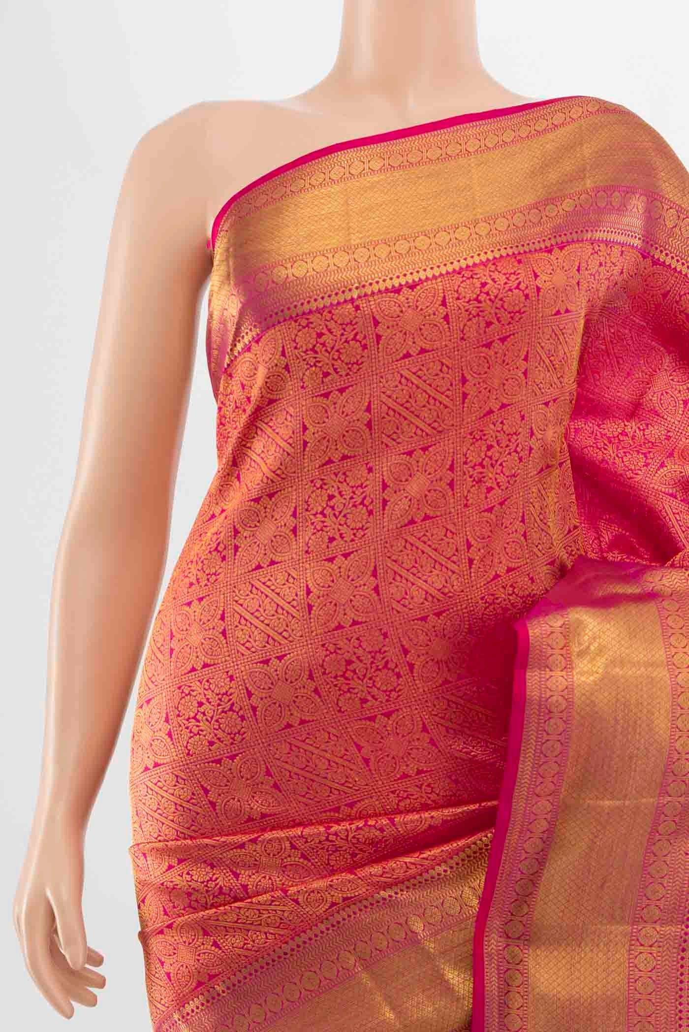 Rani Pink Kanchipuram Silk Saree - Image 2
