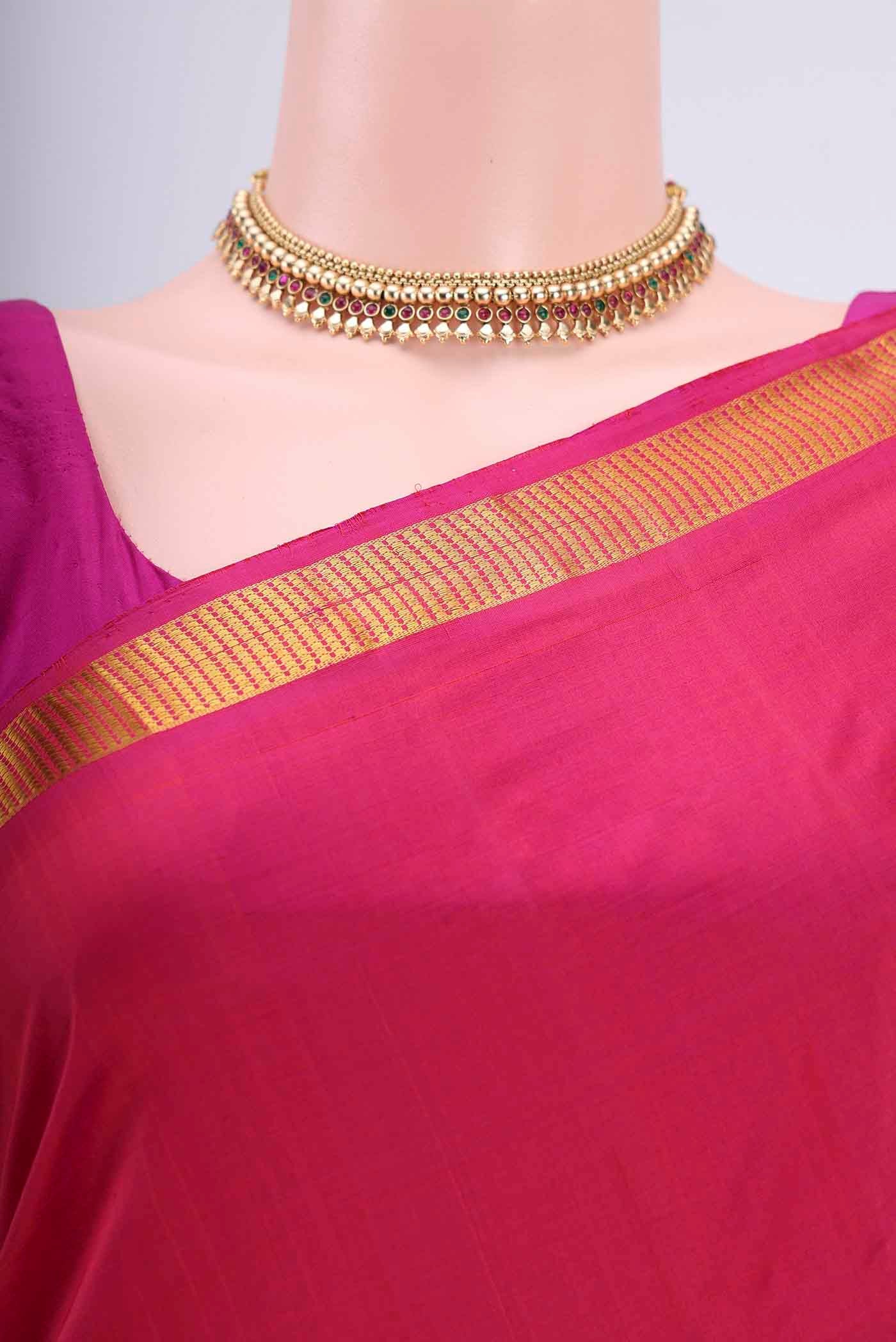 Rani Pink Kanchipuram Silk Saree - Image 2