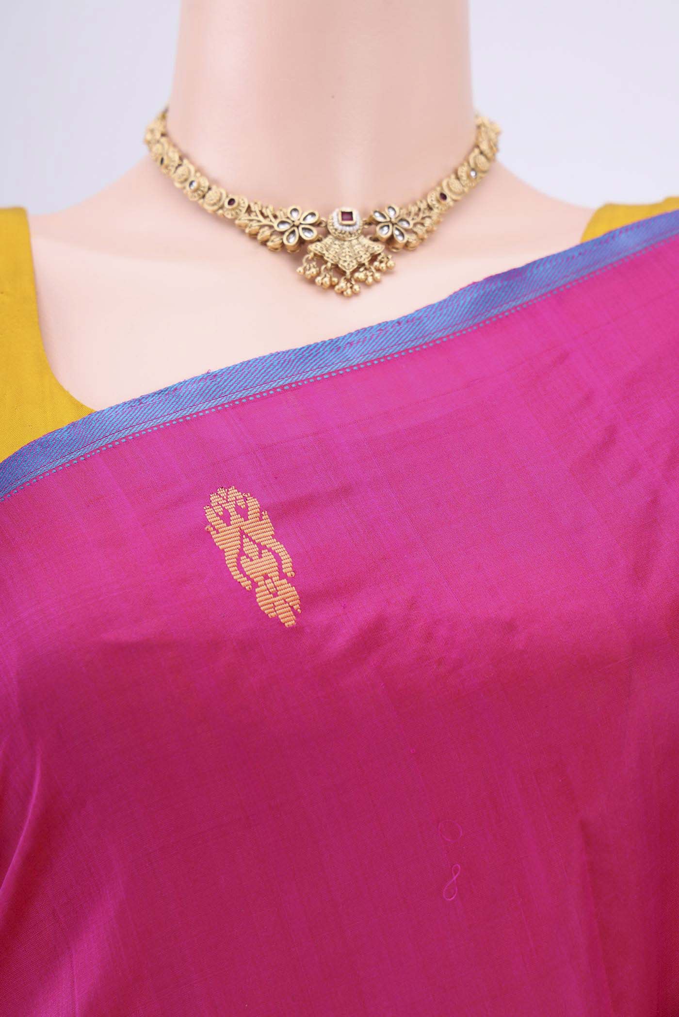 Rani Pink Kanchipuram Silk Saree - Image 2