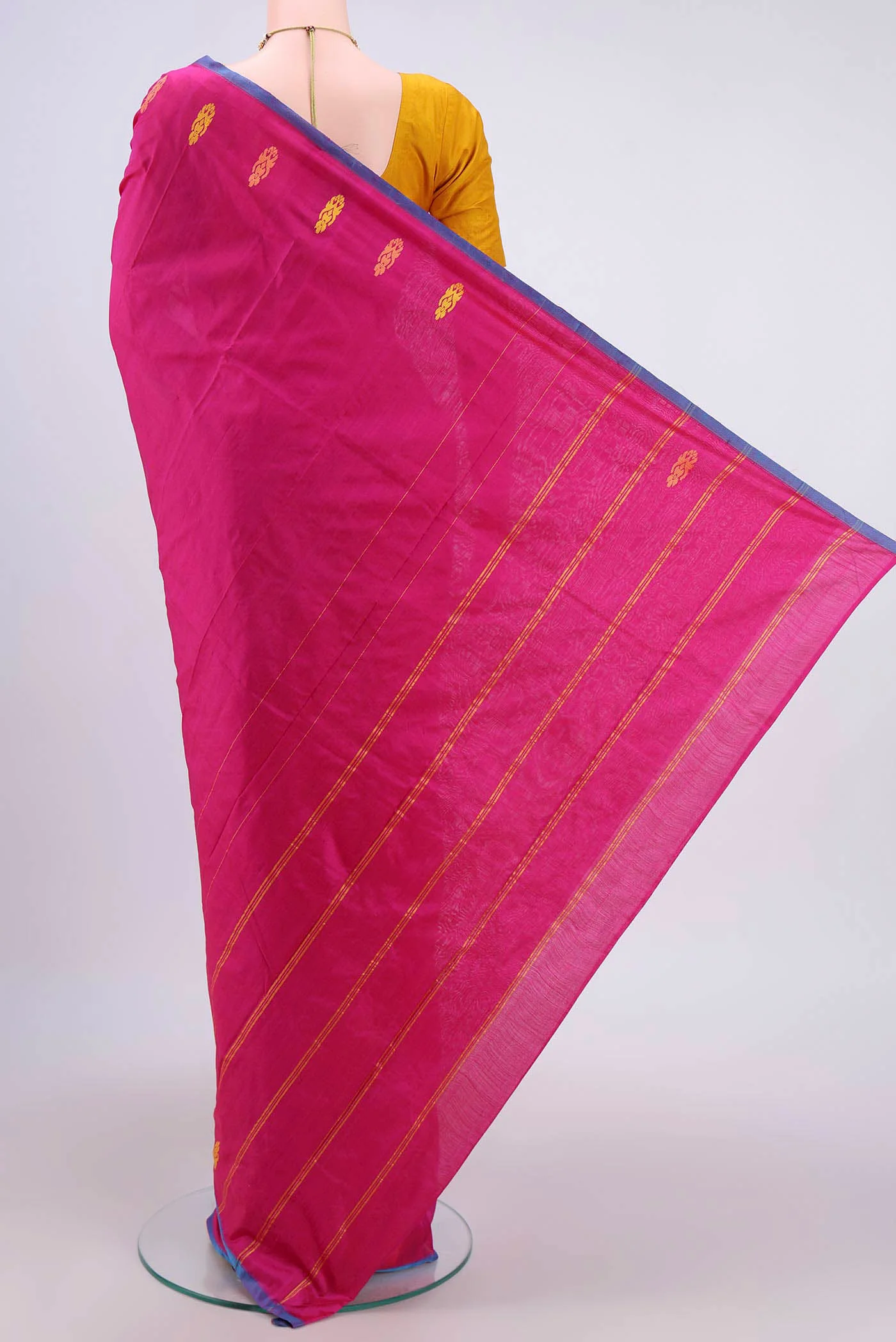 Rani Pink Kanchipuram Silk Saree - Image 3