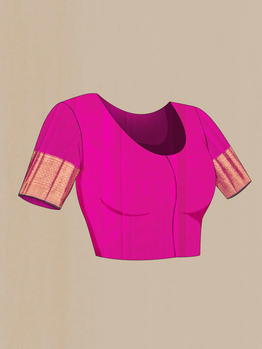 Rani Pink Kanjivaram Silk Saree - Image 6