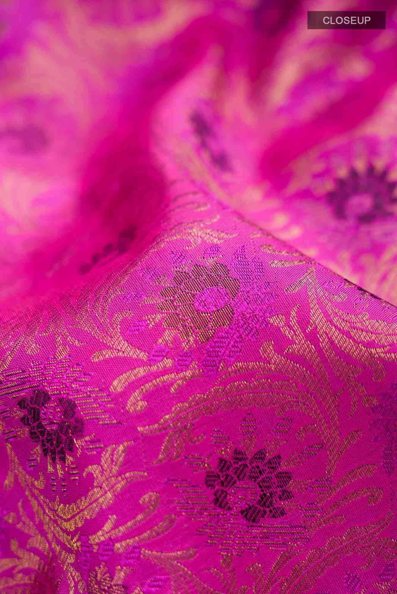 Rani Pink Kanchipuram Silk Saree - Image 3
