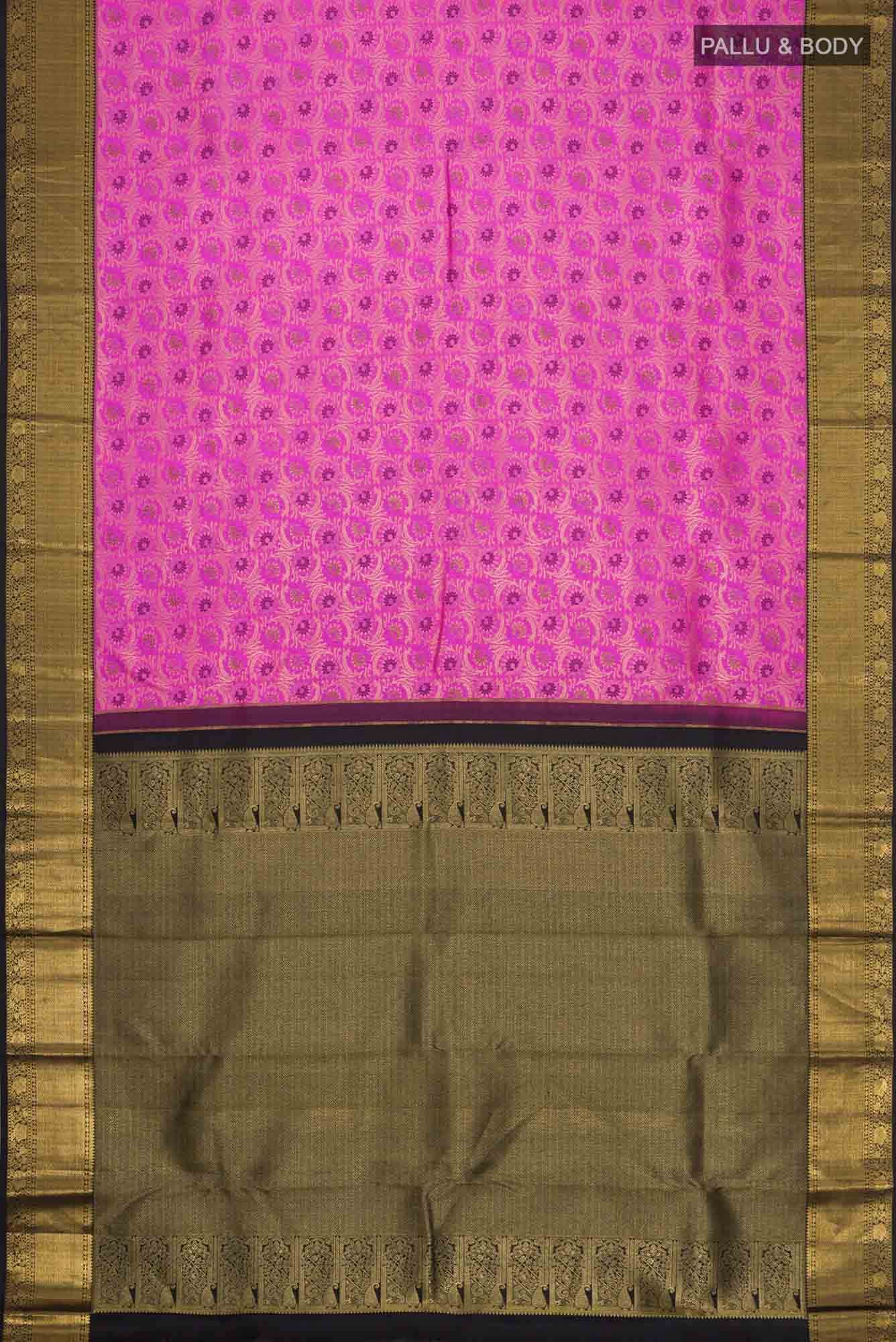 Rani Pink Kanchipuram Silk Saree - Image 4