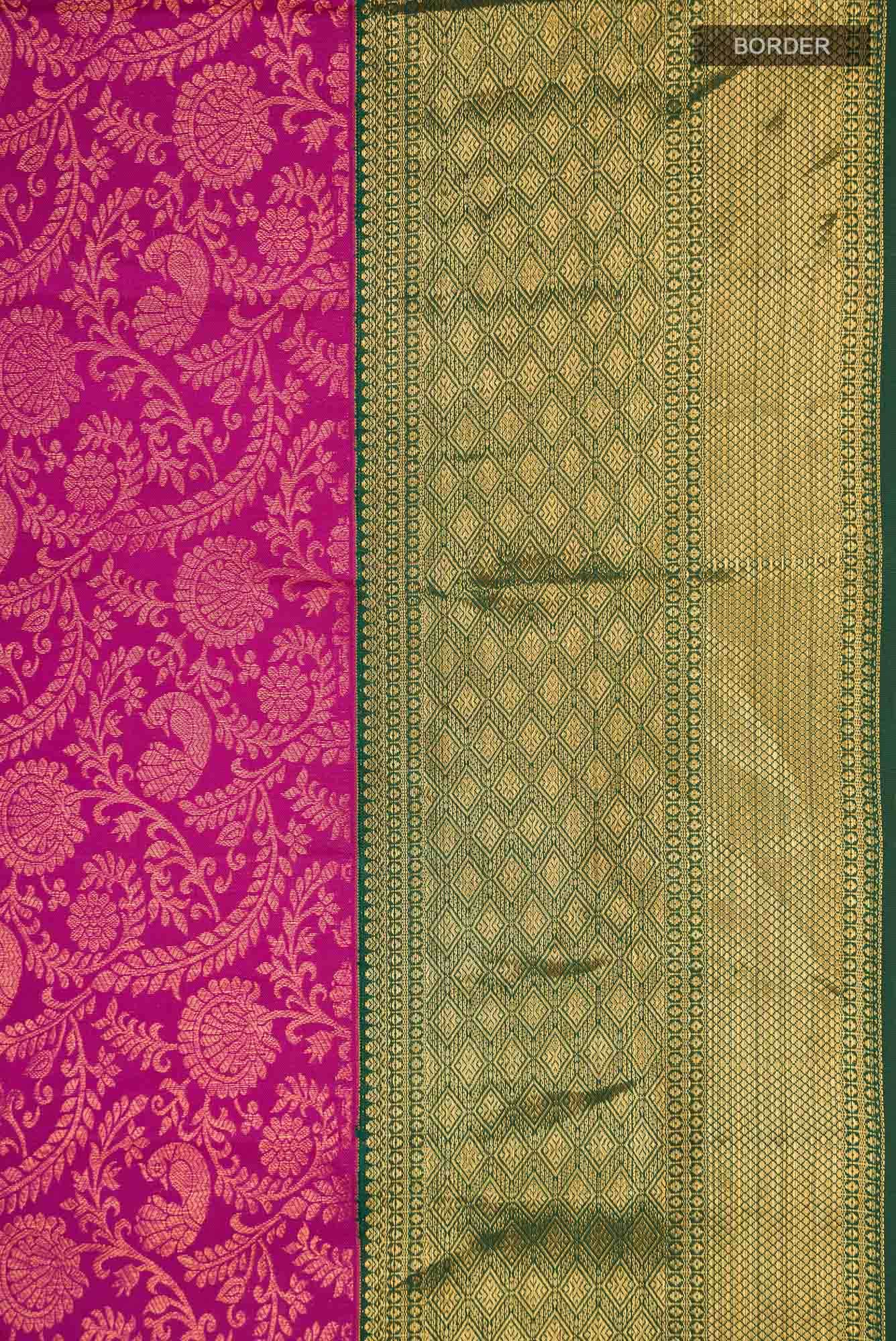 Rani Pink Kanjivaram Silk Saree - Image 5