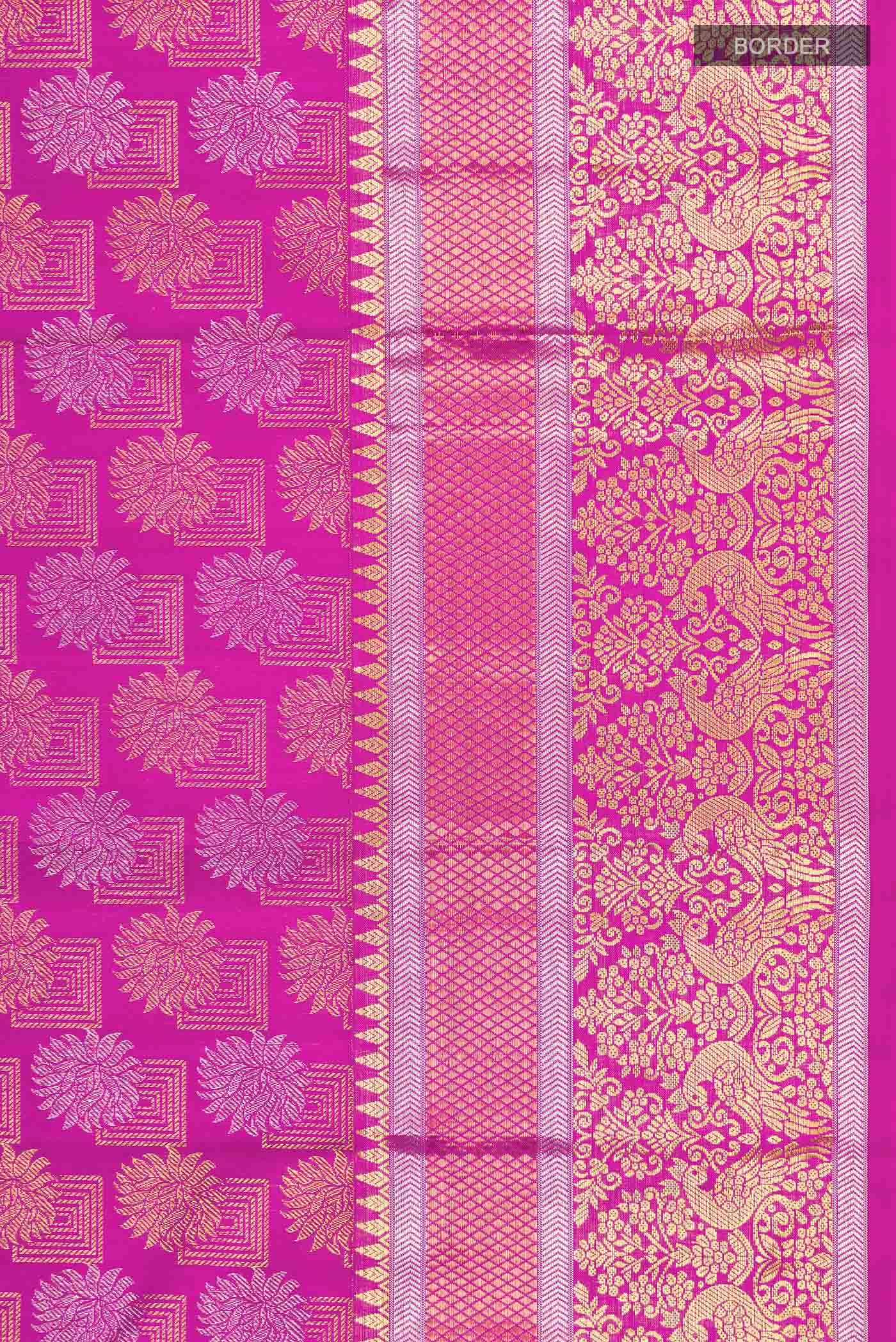 Rani Pink Kanchipuram Silk Saree - Image 5