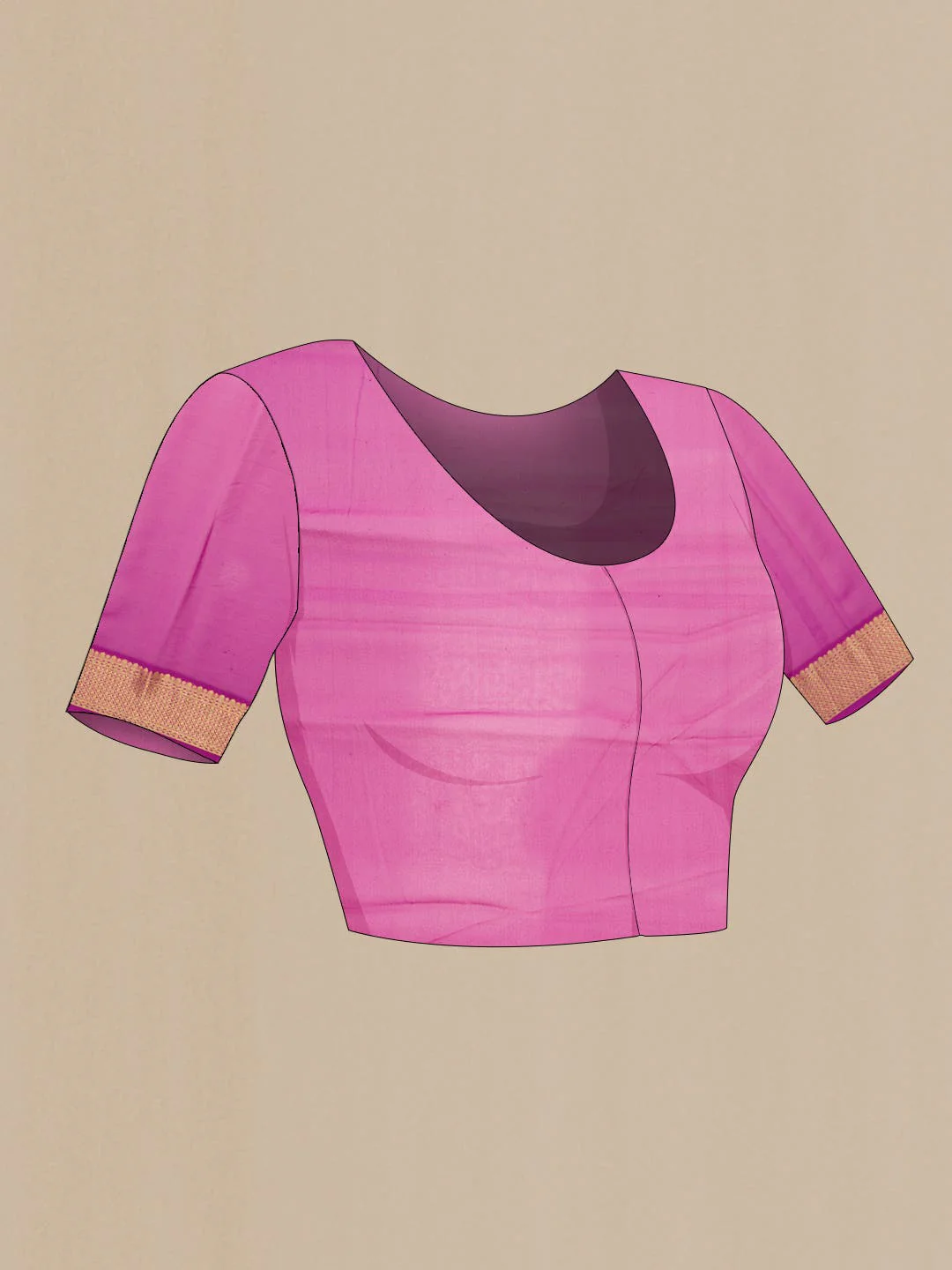 Rani Pink Mysore Georgette Saree - Image 4
