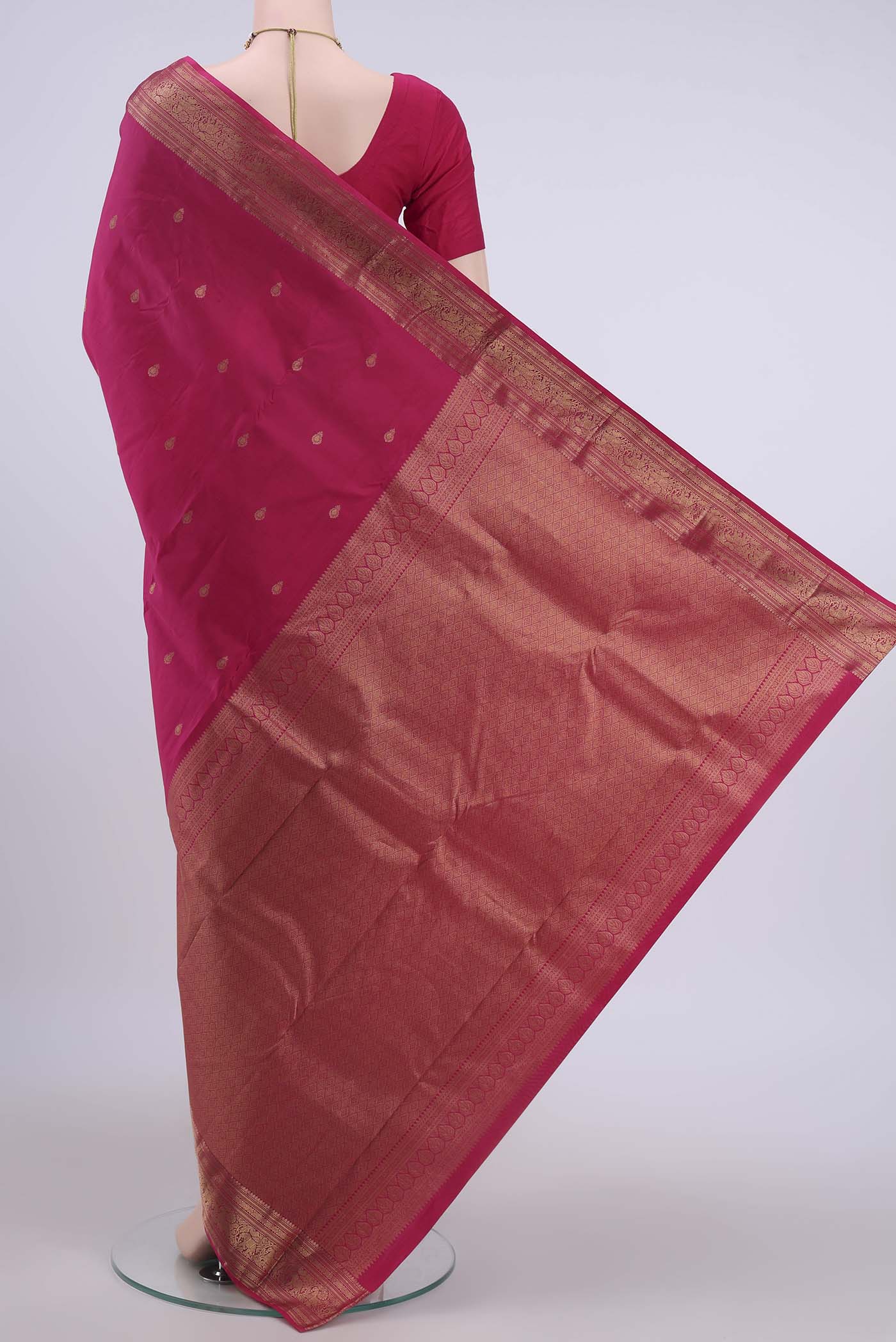 Rani Pink Nangavalli Silk [ Salem ] Saree - Image 3