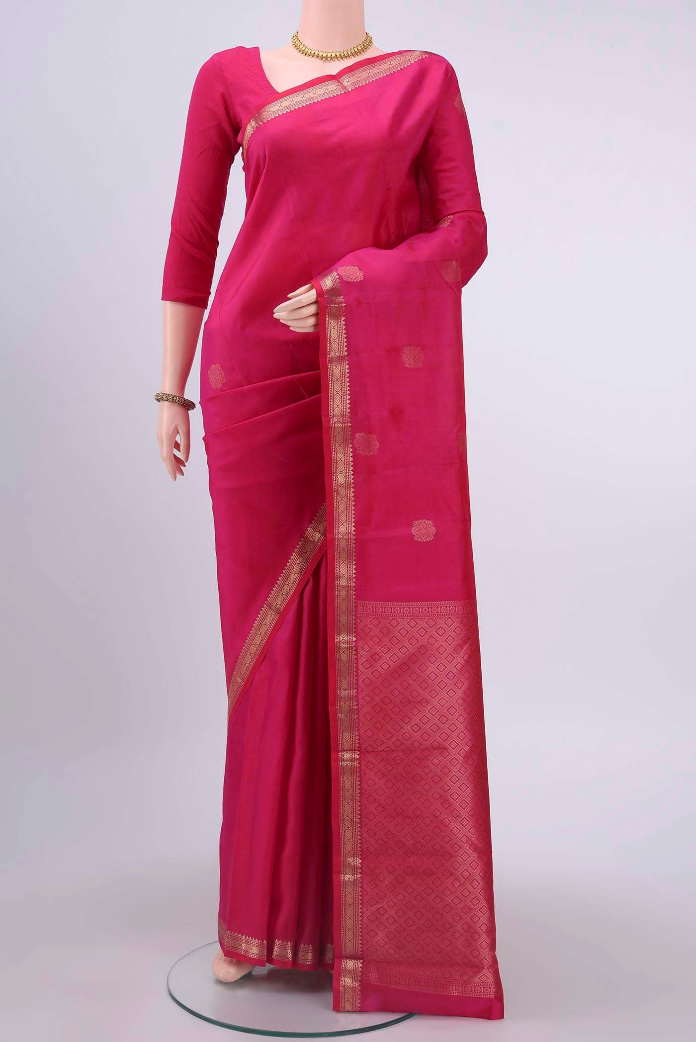 Rani Pink Nangavalli Silk [ Salem ] Saree
