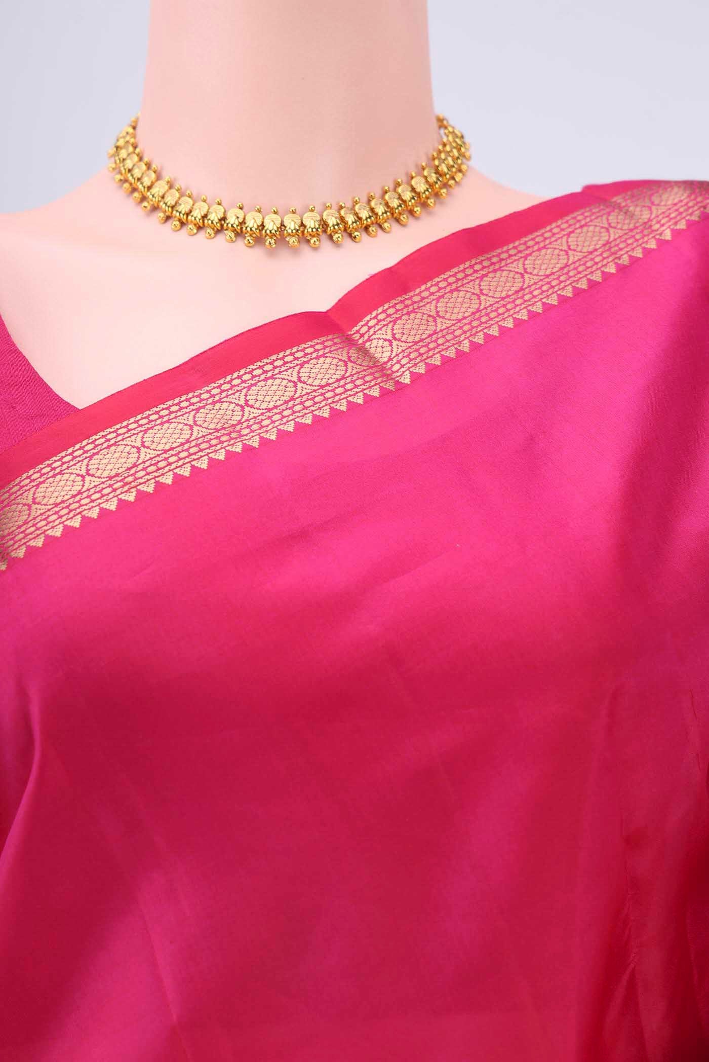 Rani Pink Nangavalli Silk [ Salem ] Saree - Image 2