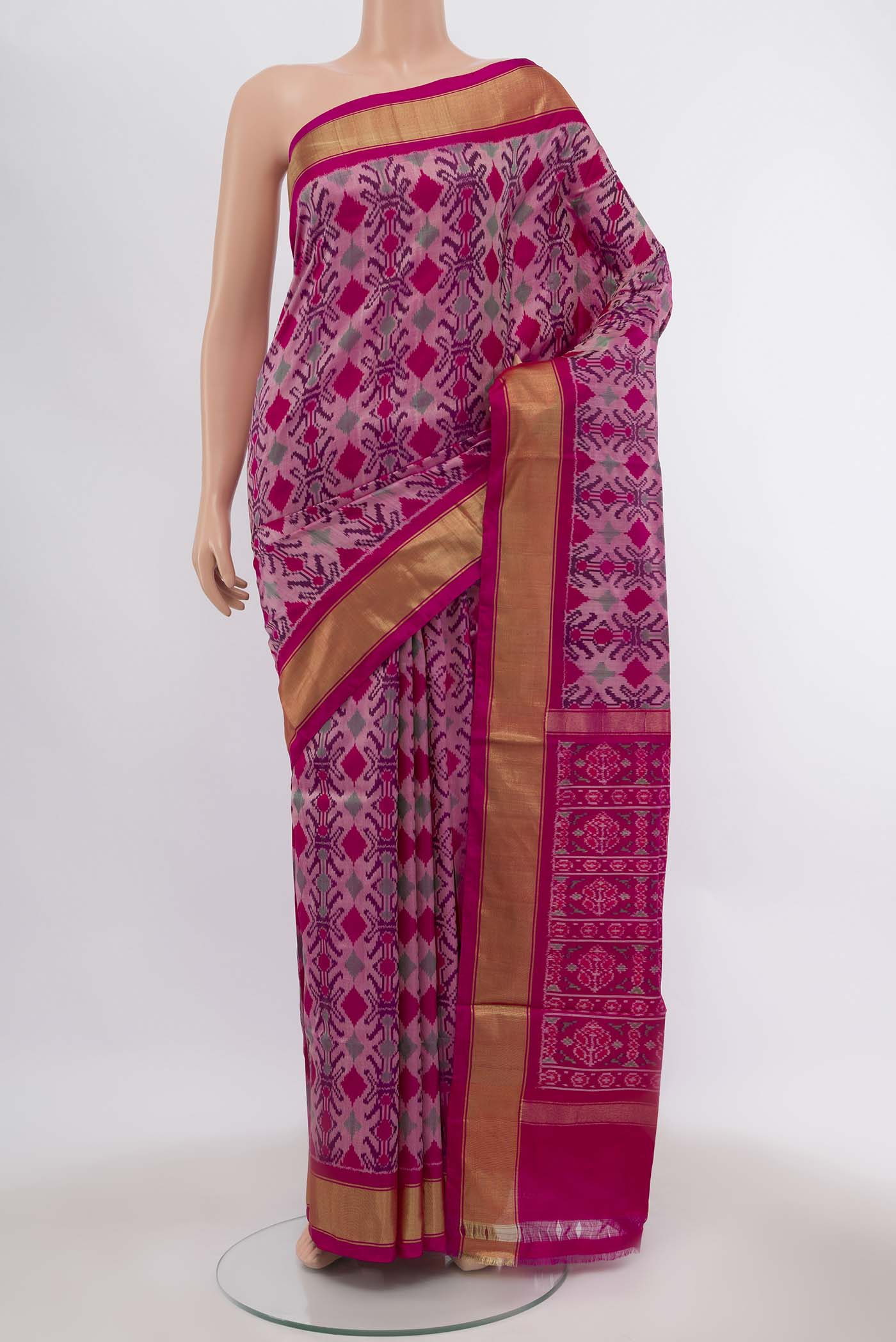 Rani Pink Pochampally Silk Saree
