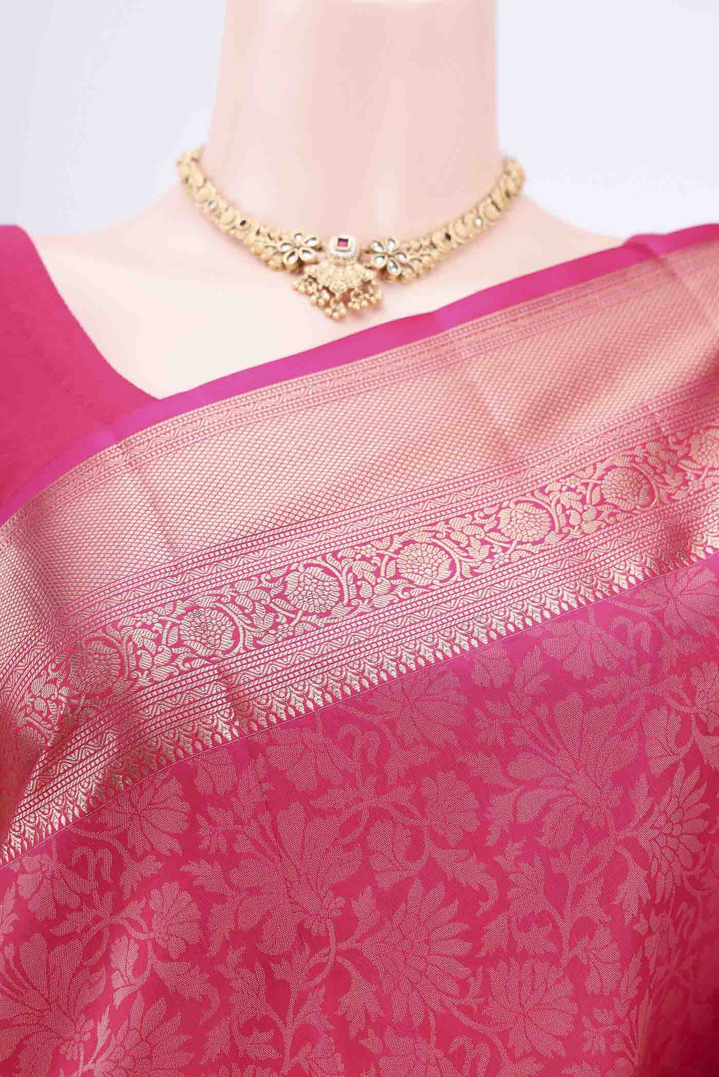 Pink Soft Silk Saree - Image 2