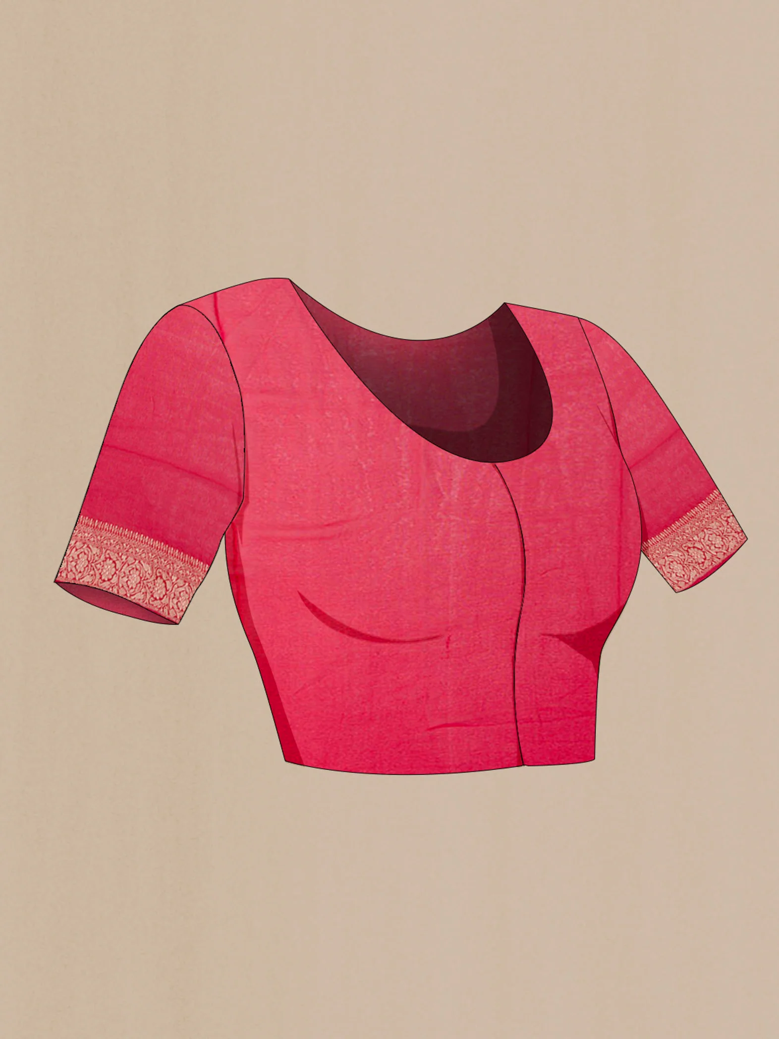 Red Banarasi Georgette Saree - Image 4