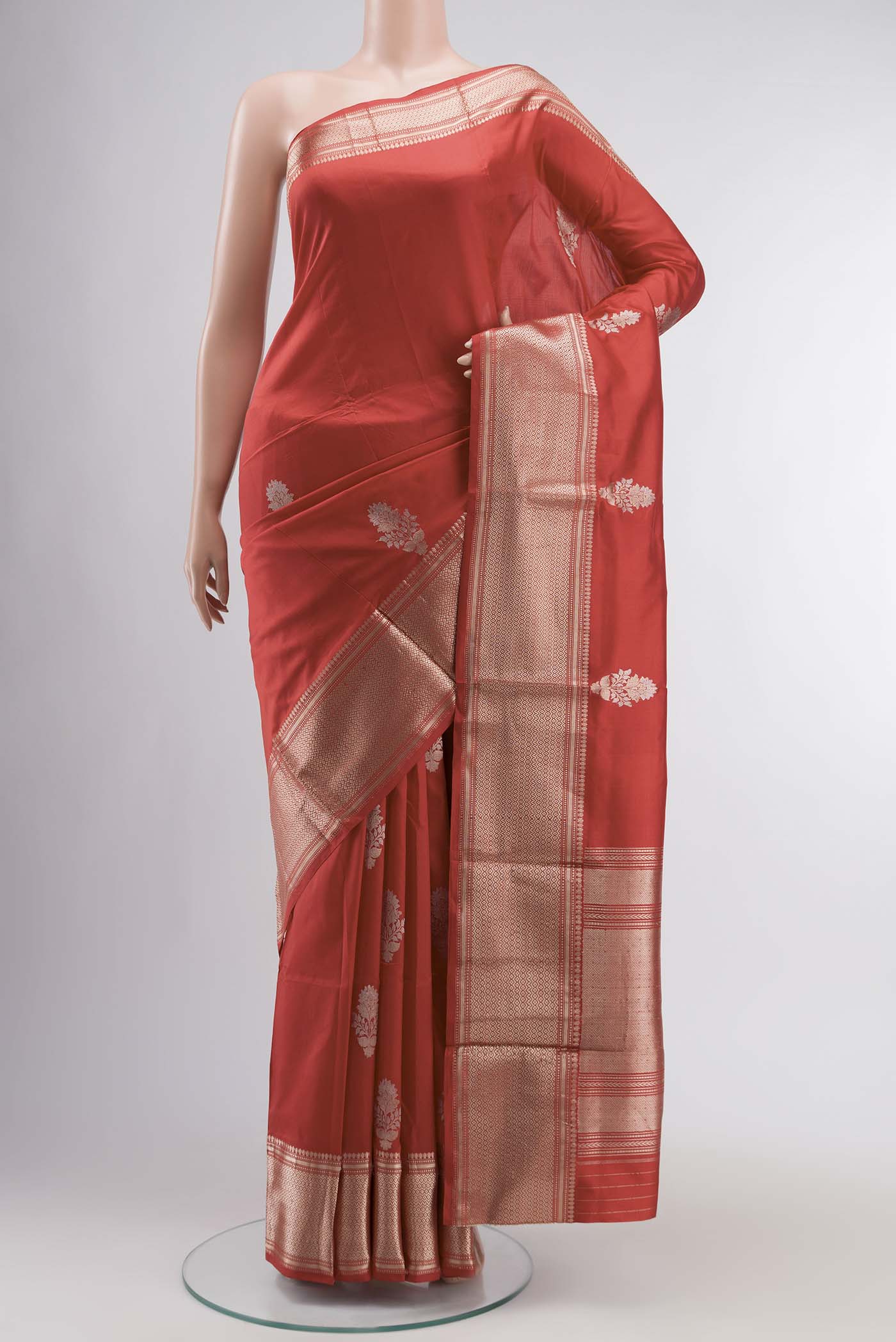 Red Banarasi Katan Silk Saree