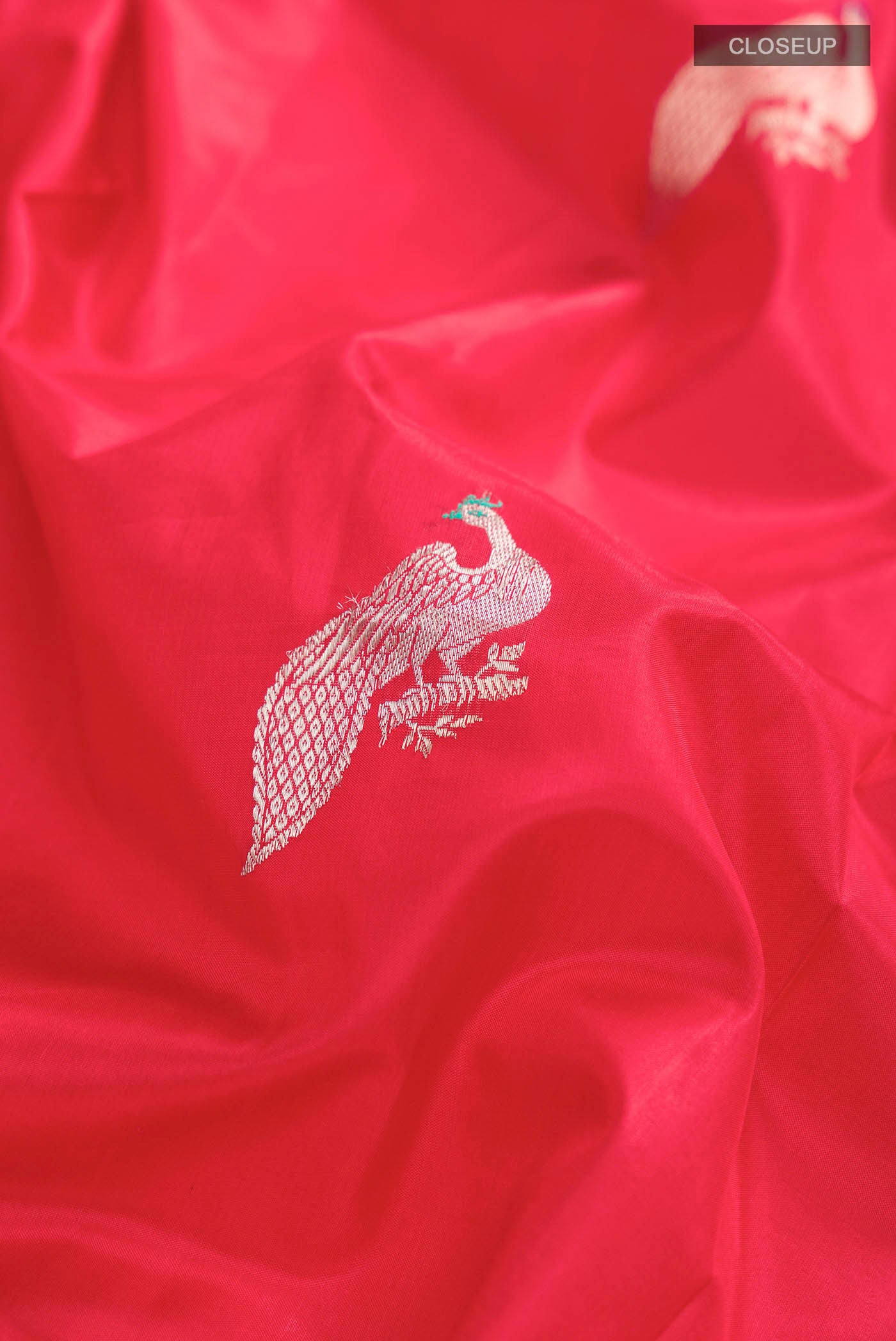 Red Banarasi Katan Silk Saree - Image 2