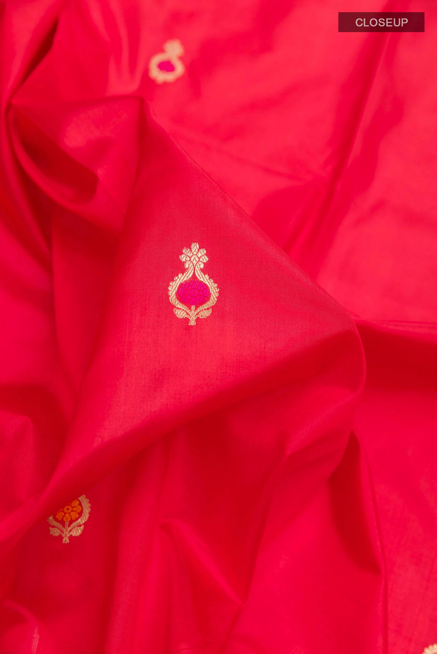 Red Banarasi Katan Silk Saree - Image 2