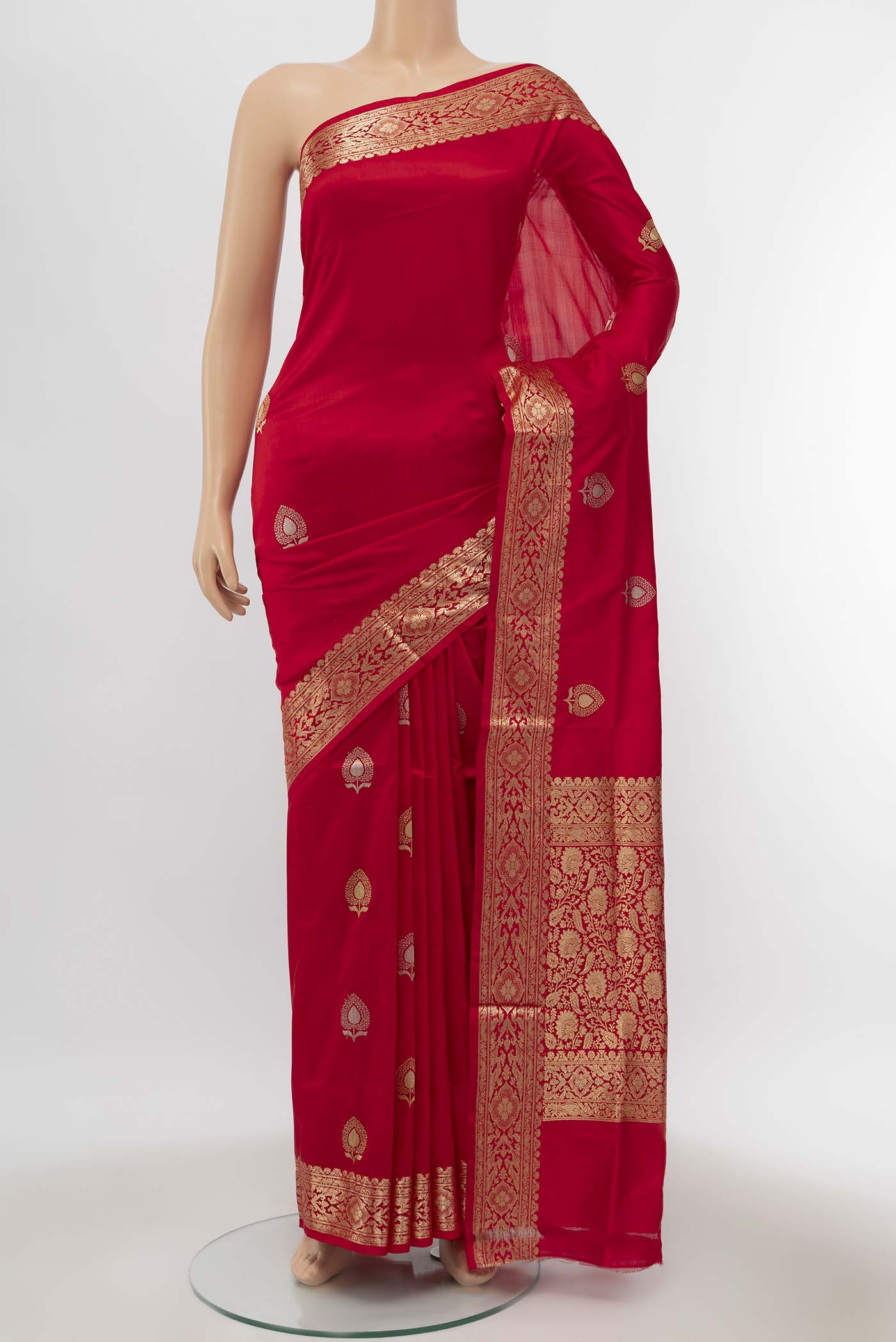 Red Banarasi Katan Silk Saree