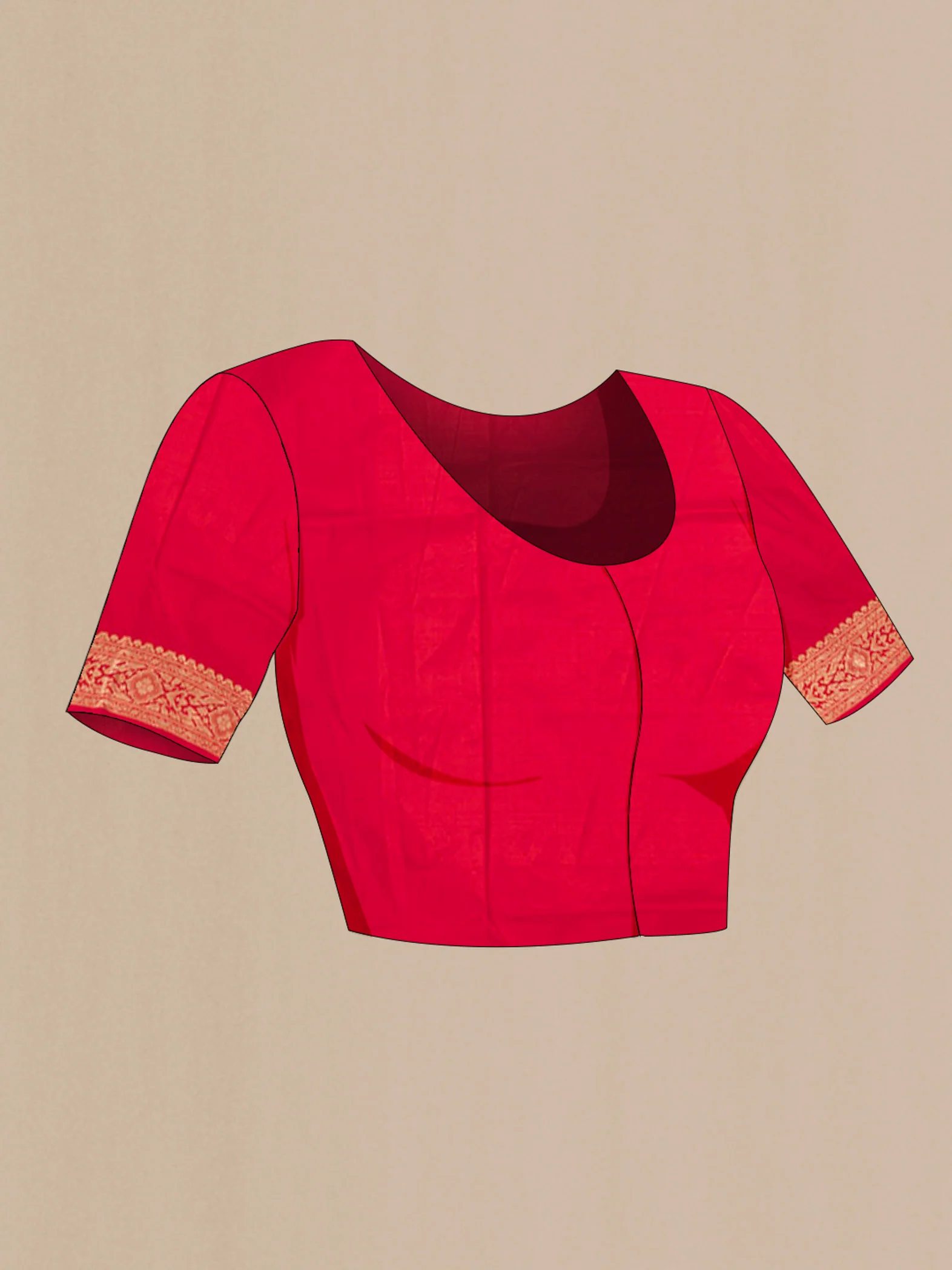 Red Banarasi Katan Silk Saree - Image 4