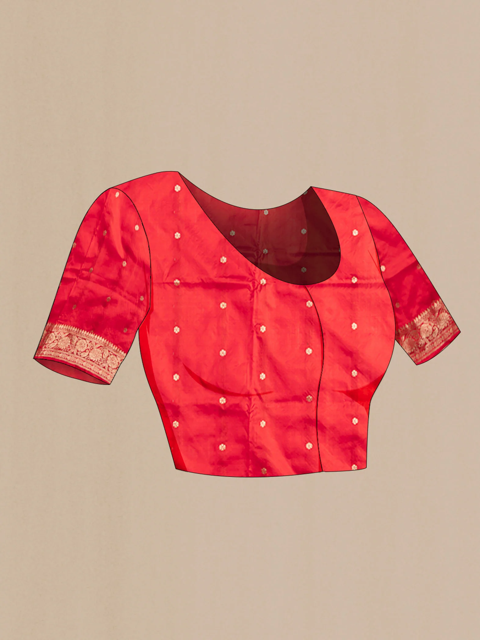 Red Banarasi Katan Silk Saree - Image 4