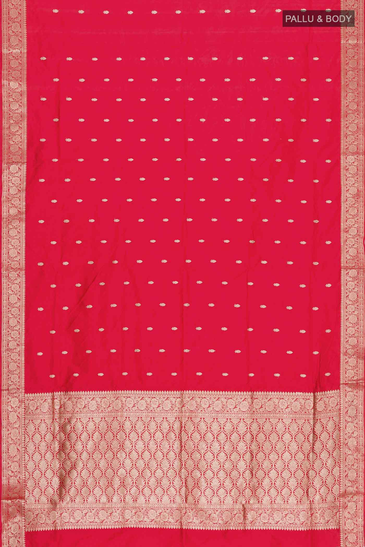 Red Banarasi Katan Silk Saree - Image 5