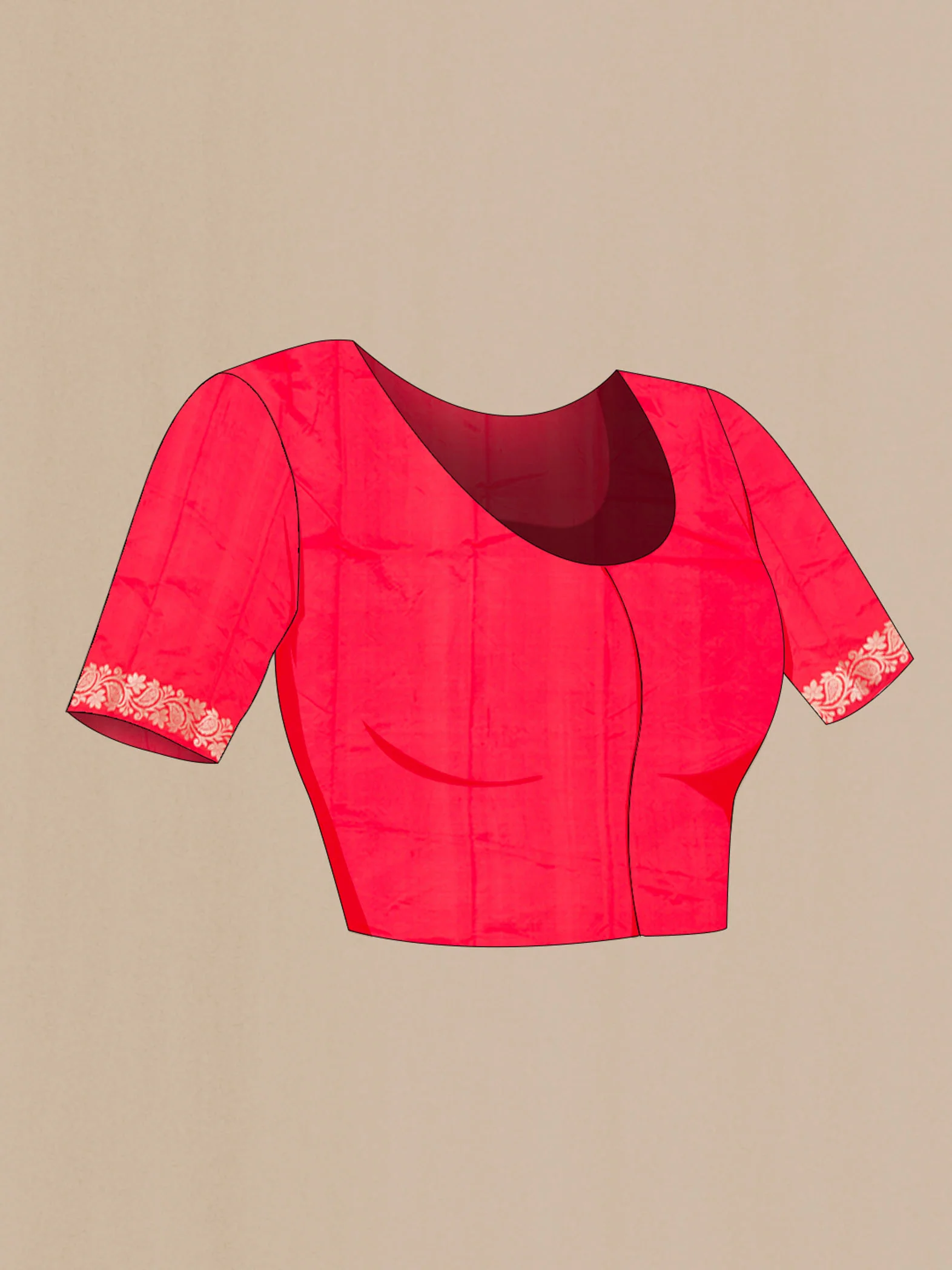 Red Banarasi Katan Silk Saree - Image 4