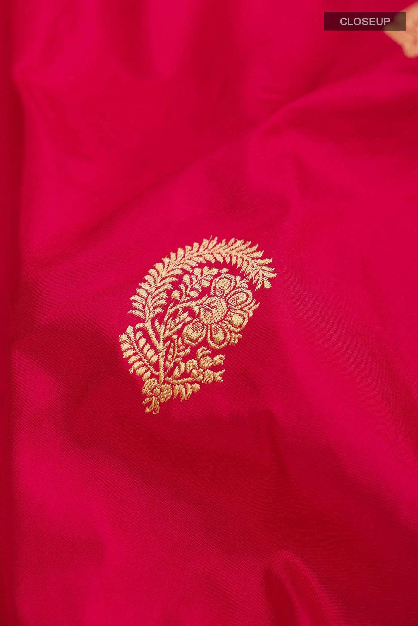 Red Banarasi Katan Silk Saree - Image 2