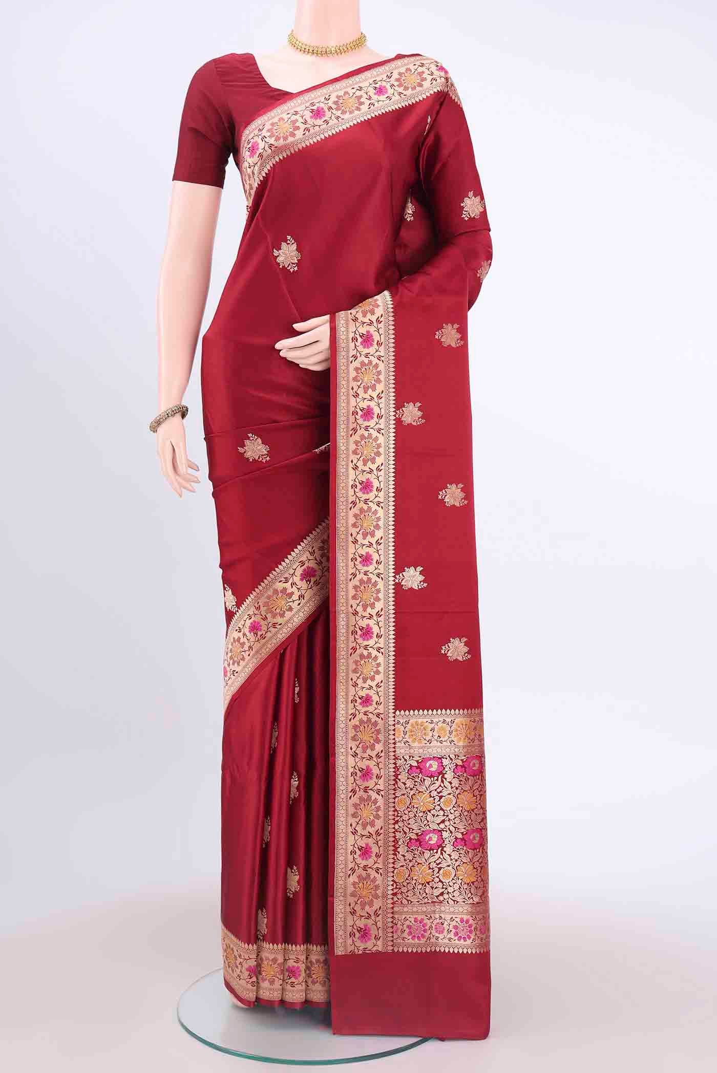 Red Banarasi Katan Silk Saree