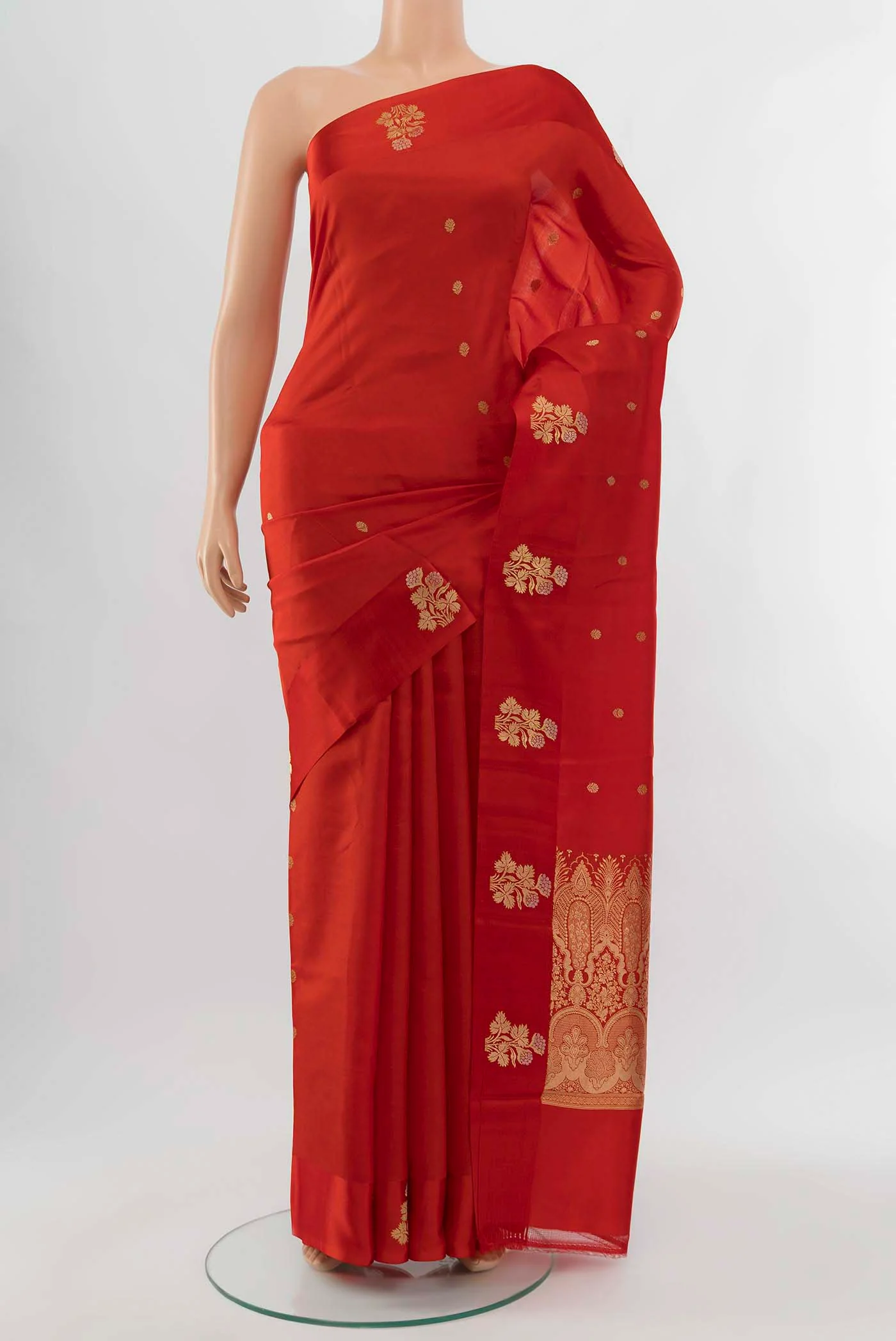 Red Banarasi Katan Silk Saree