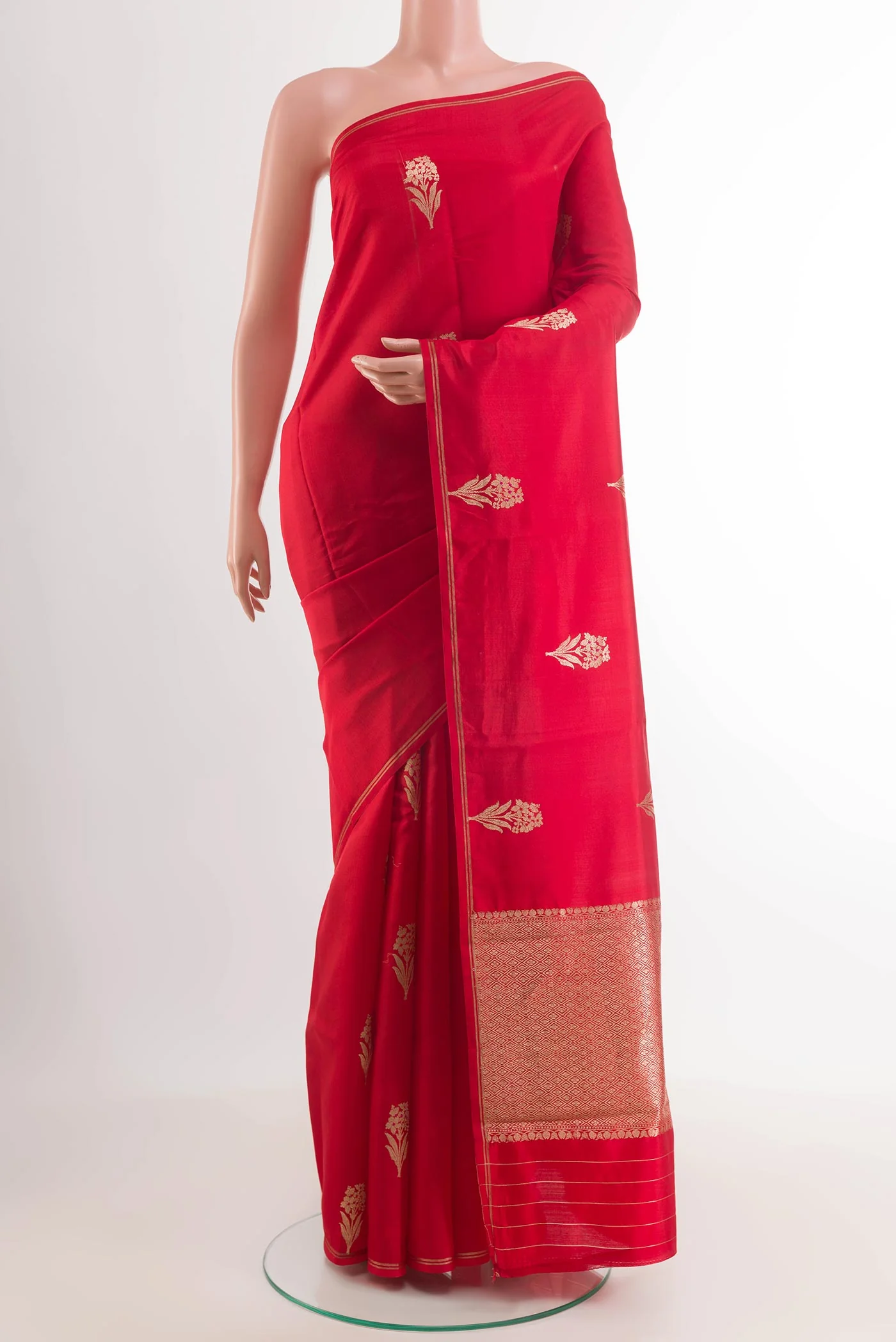 Red Banarasi Katan Silk Saree