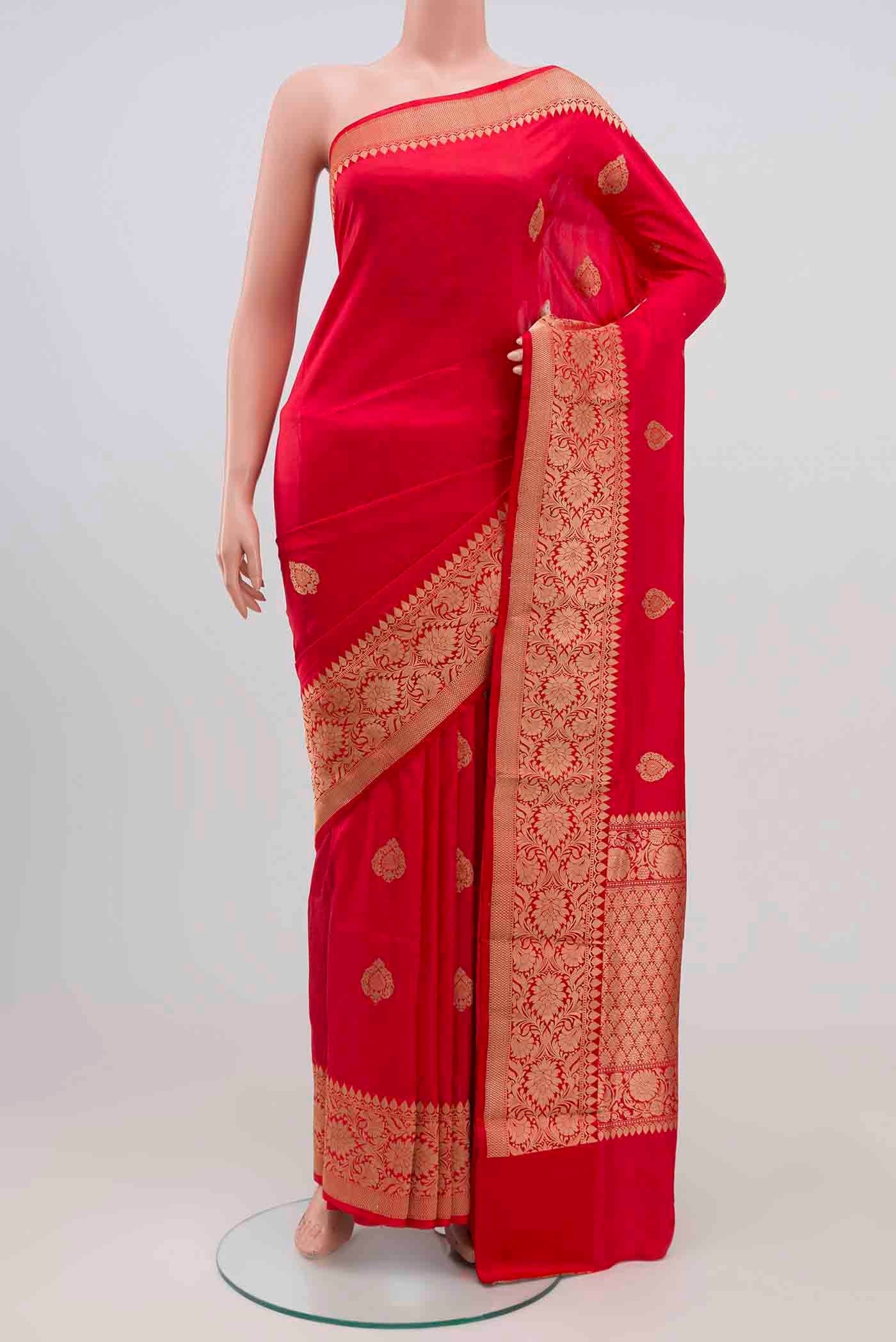 Red Banarasi Katan Silk Saree