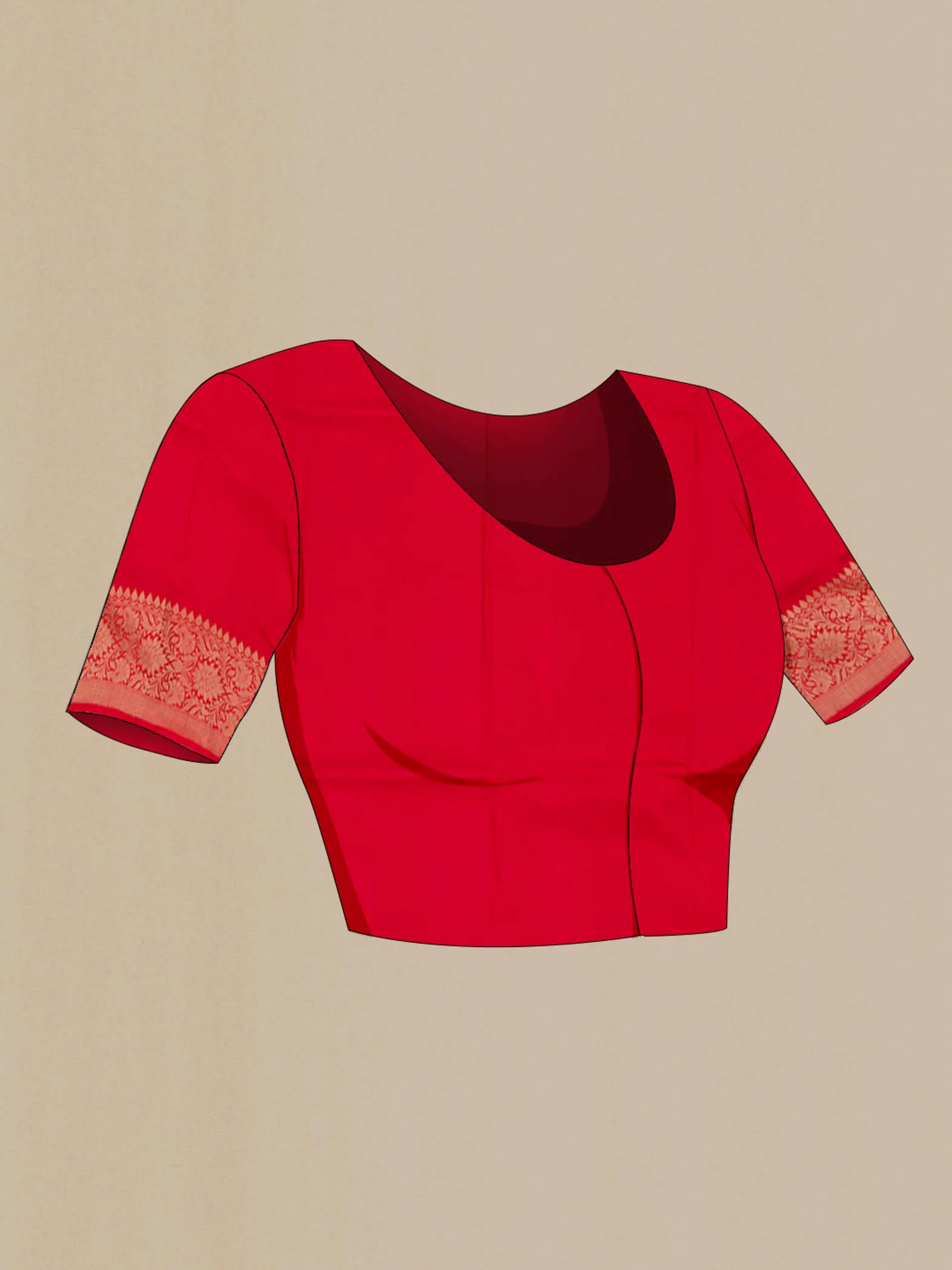 Red Banarasi Katan Silk Saree - Image 3