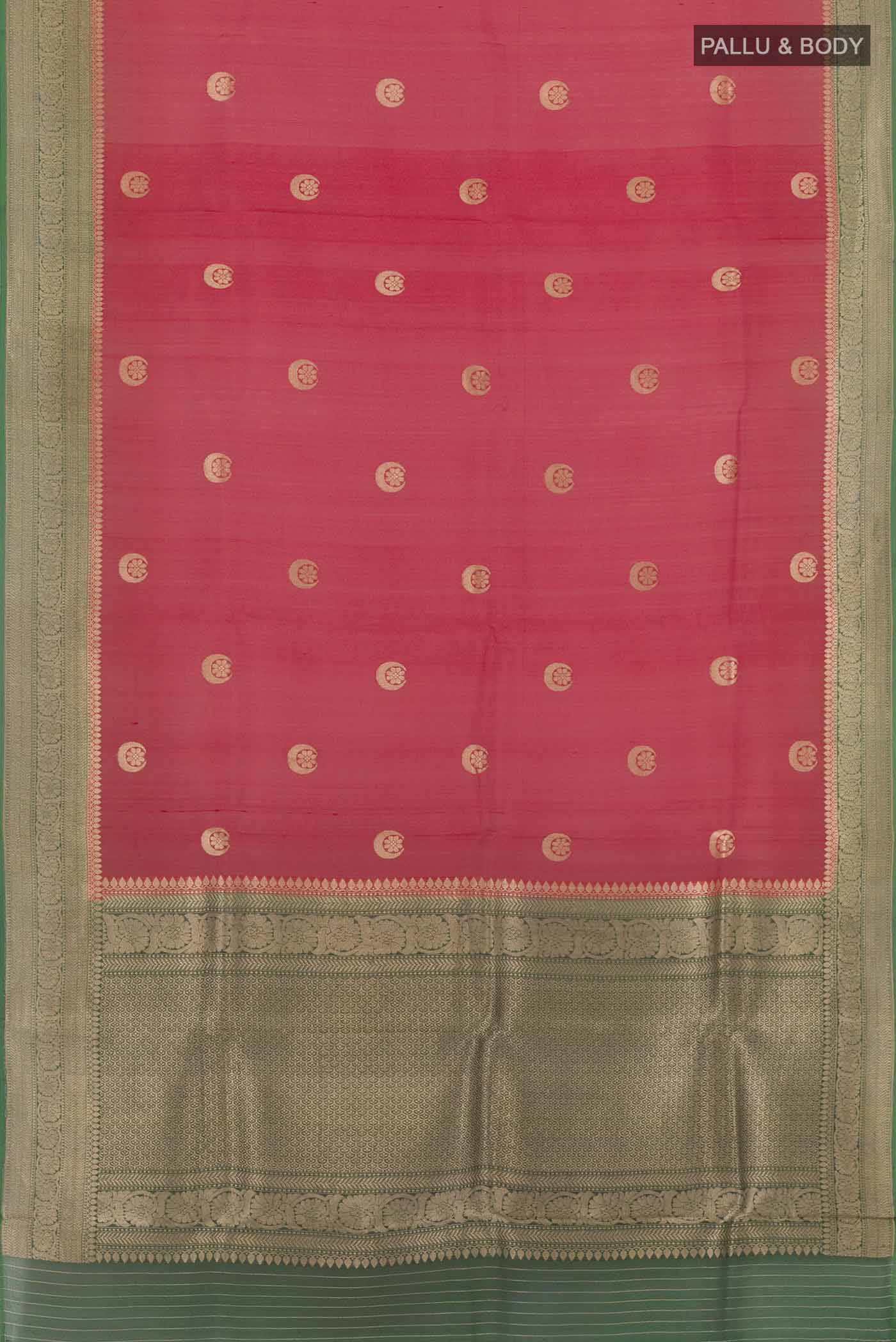 Red Banarasi Kora Silk Saree - Image 3