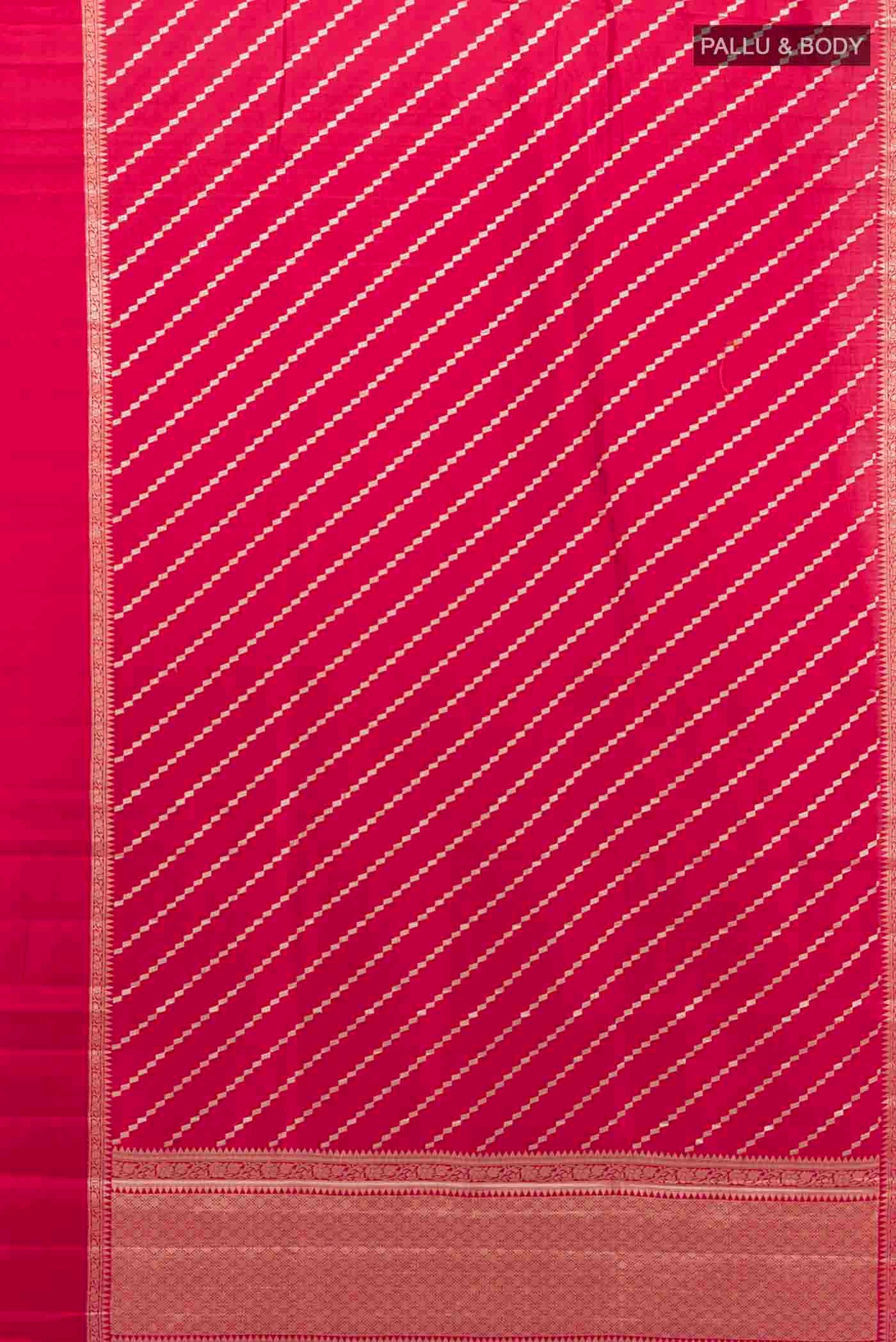 Red Banarasi Raw Silk Saree - Image 5
