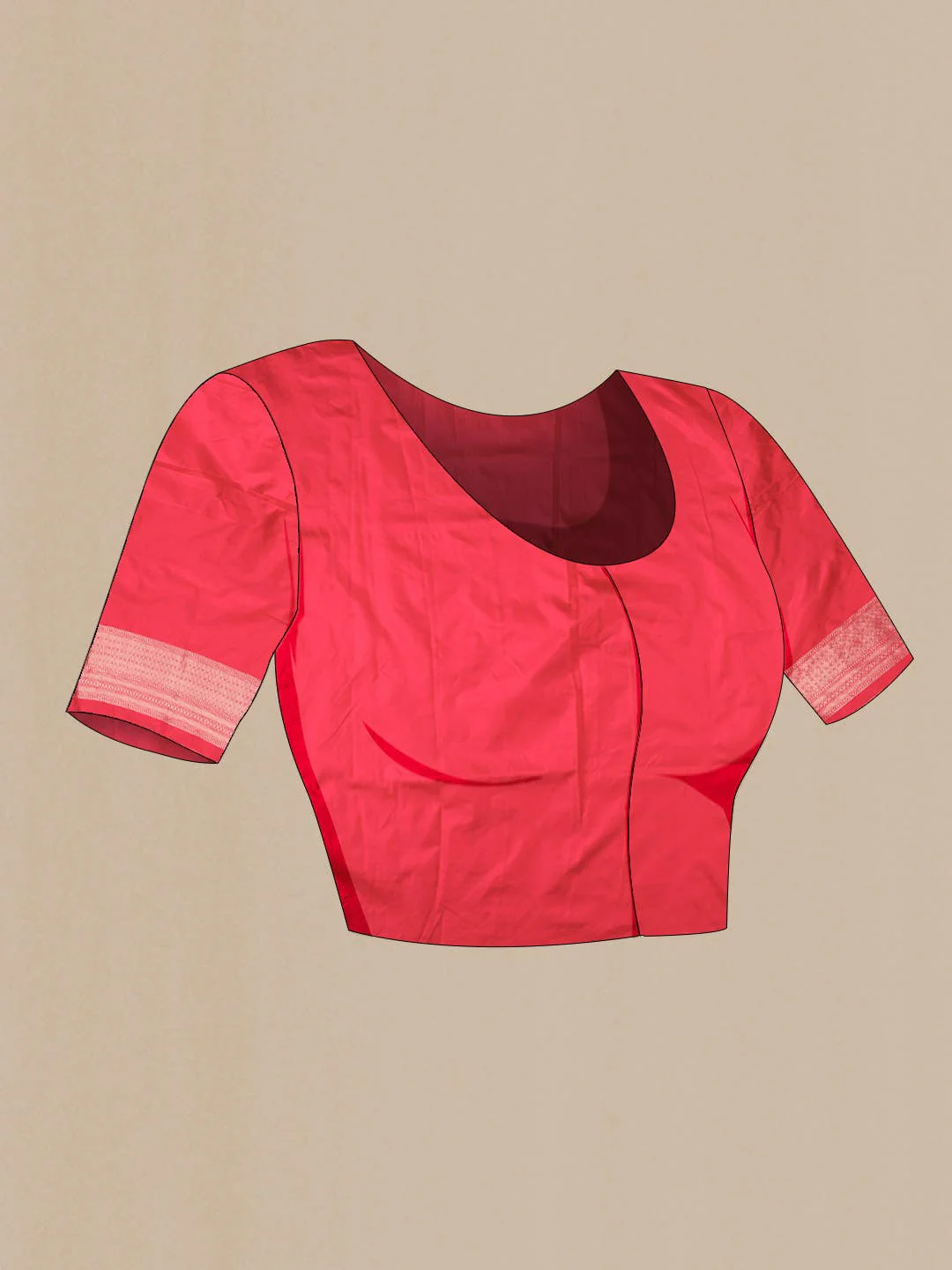 Red Banarasi Silk Saree - Image 6