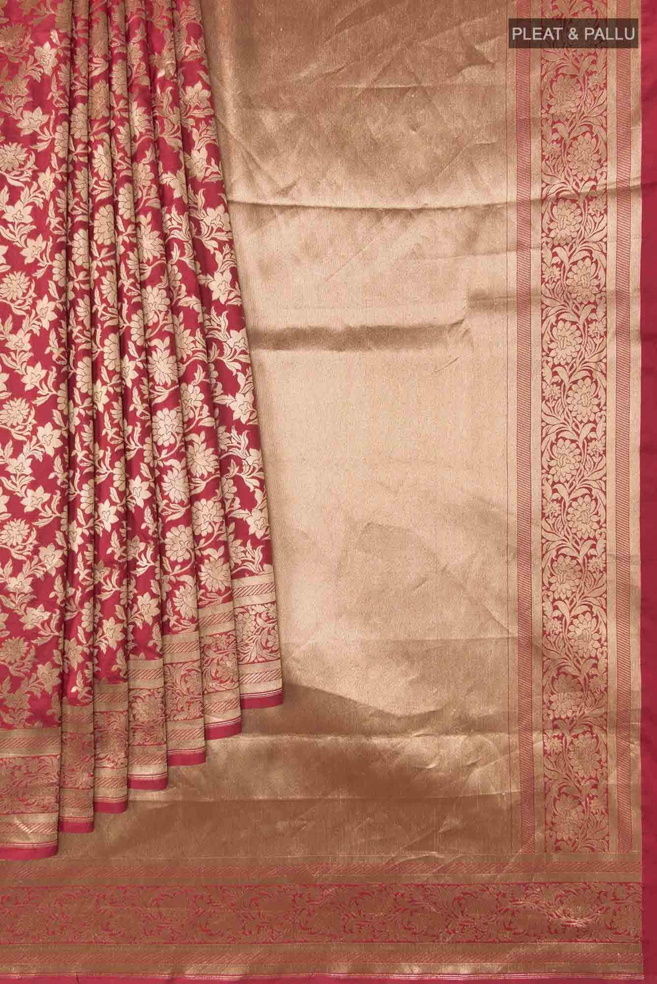 Gauhar-Red Banarasi Silk Saree - Image 3