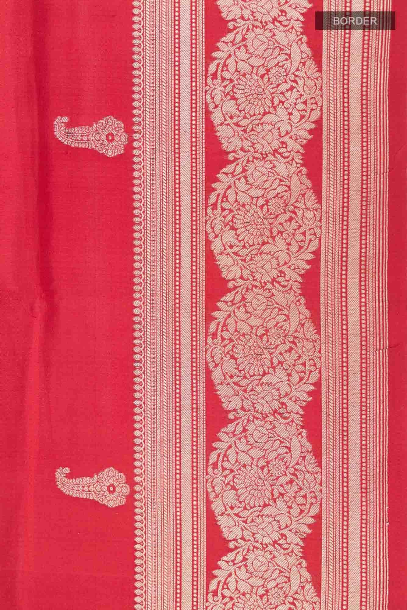 Bhagyavati-Red Banarasi Silk Saree - Image 5