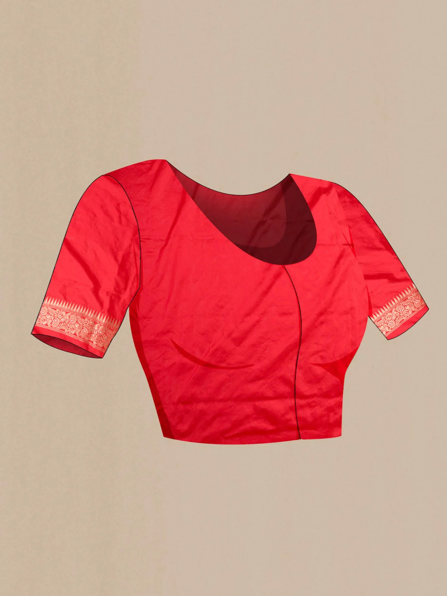 Red Banarasi Silk Saree - Image 6
