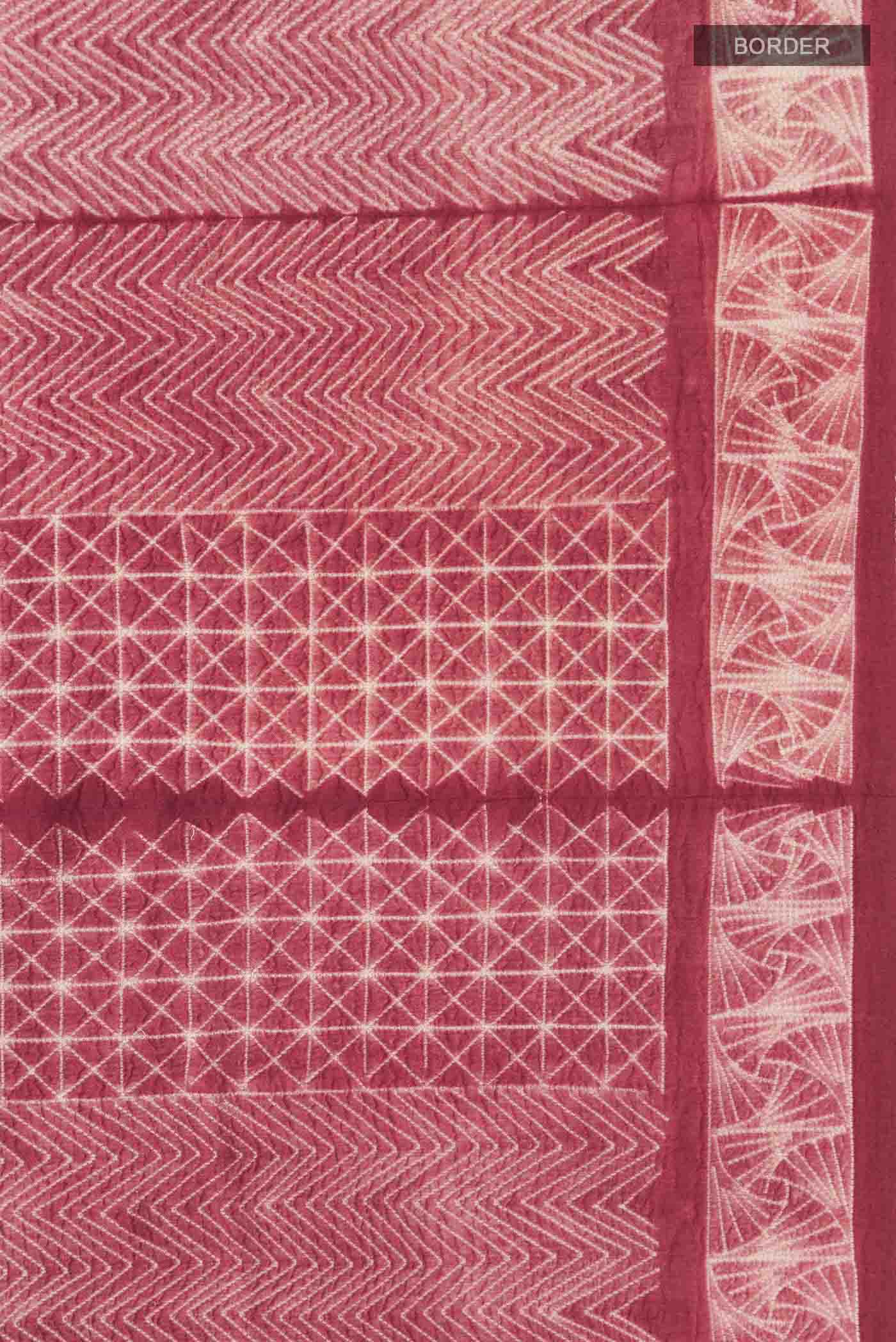 Red Bhagalpuri Tussar Silk Saree - Image 3