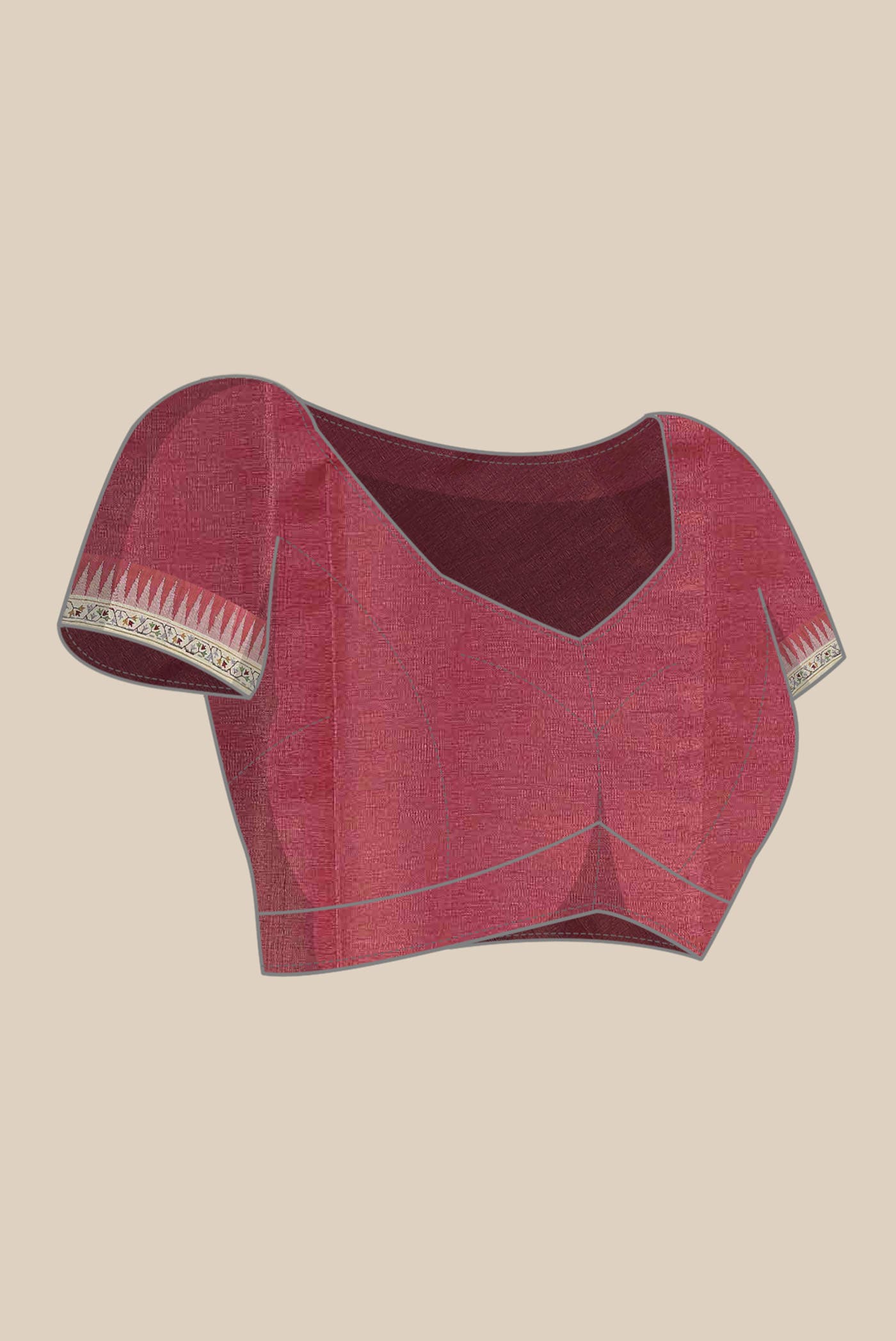 Red Bhagalpuri Tussar Silk Saree - Image 8