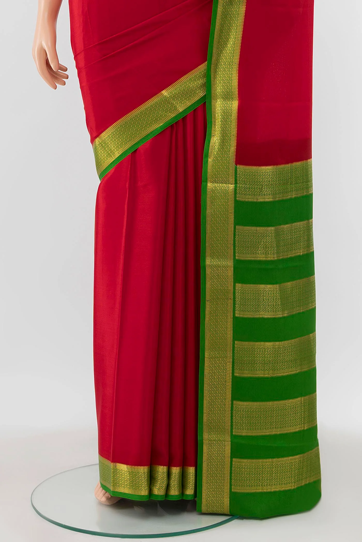 Red Crepe Saree - Image 3