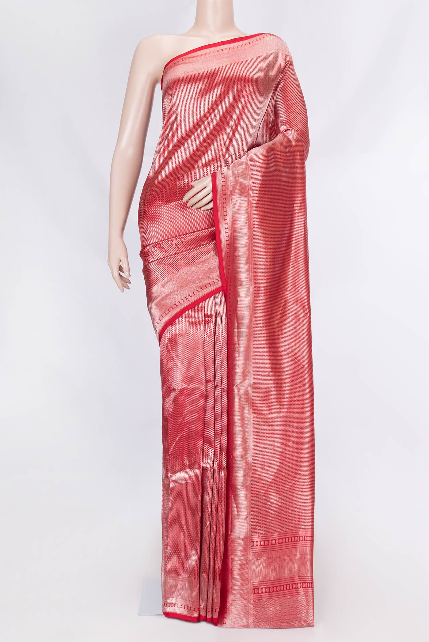 Red Dual Tone Banarasi Silk Saree
