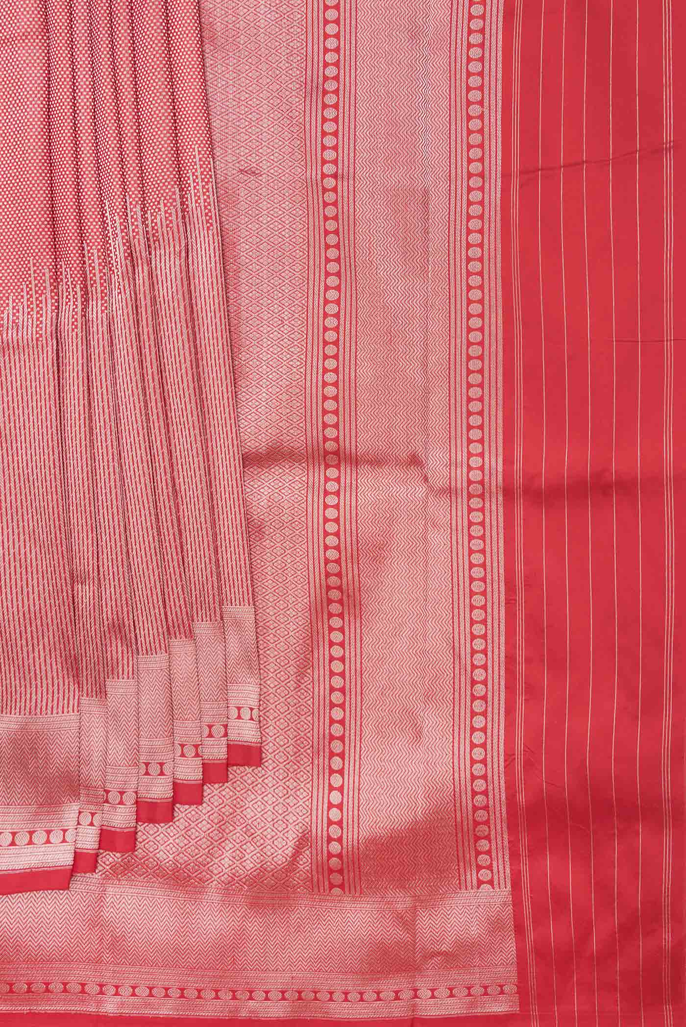Red Dual Tone Banarasi Silk Saree - Image 4