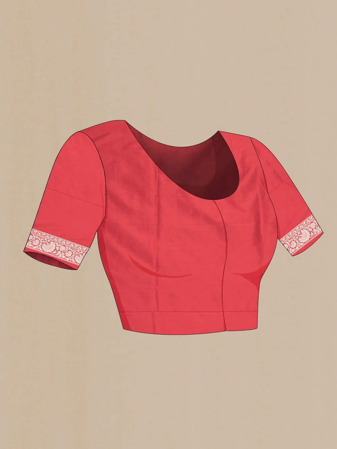 Red Dual Tone Banarasi Silk Saree - Image 5